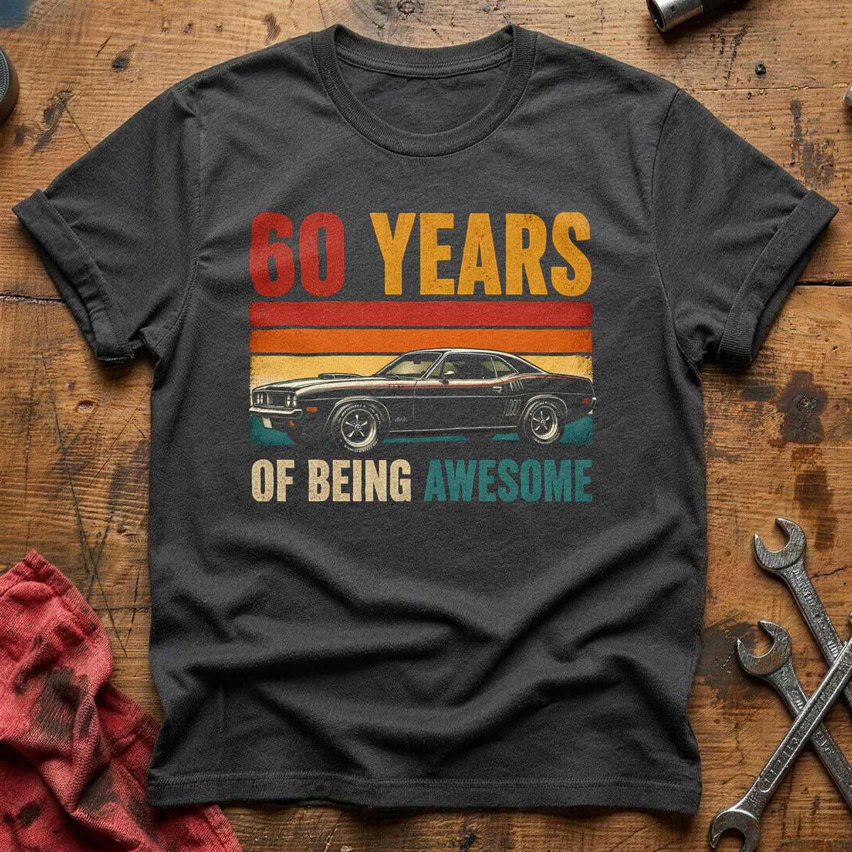 60 Being Awesome T-Shirt - Charcoal
