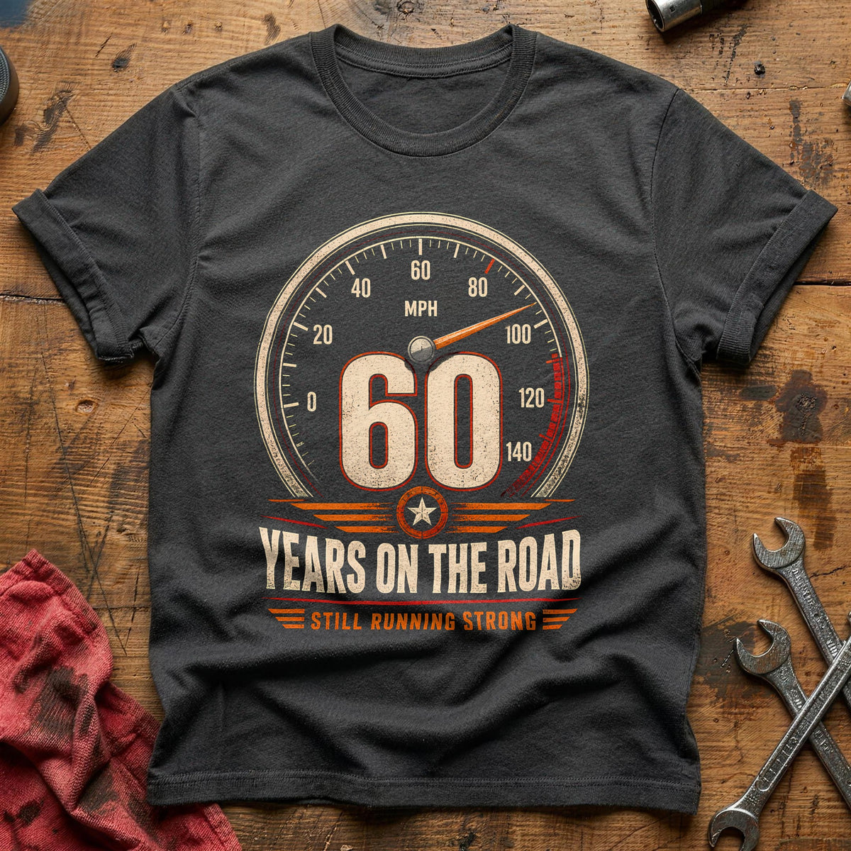60 On The Road T-Shirt - Charcoal