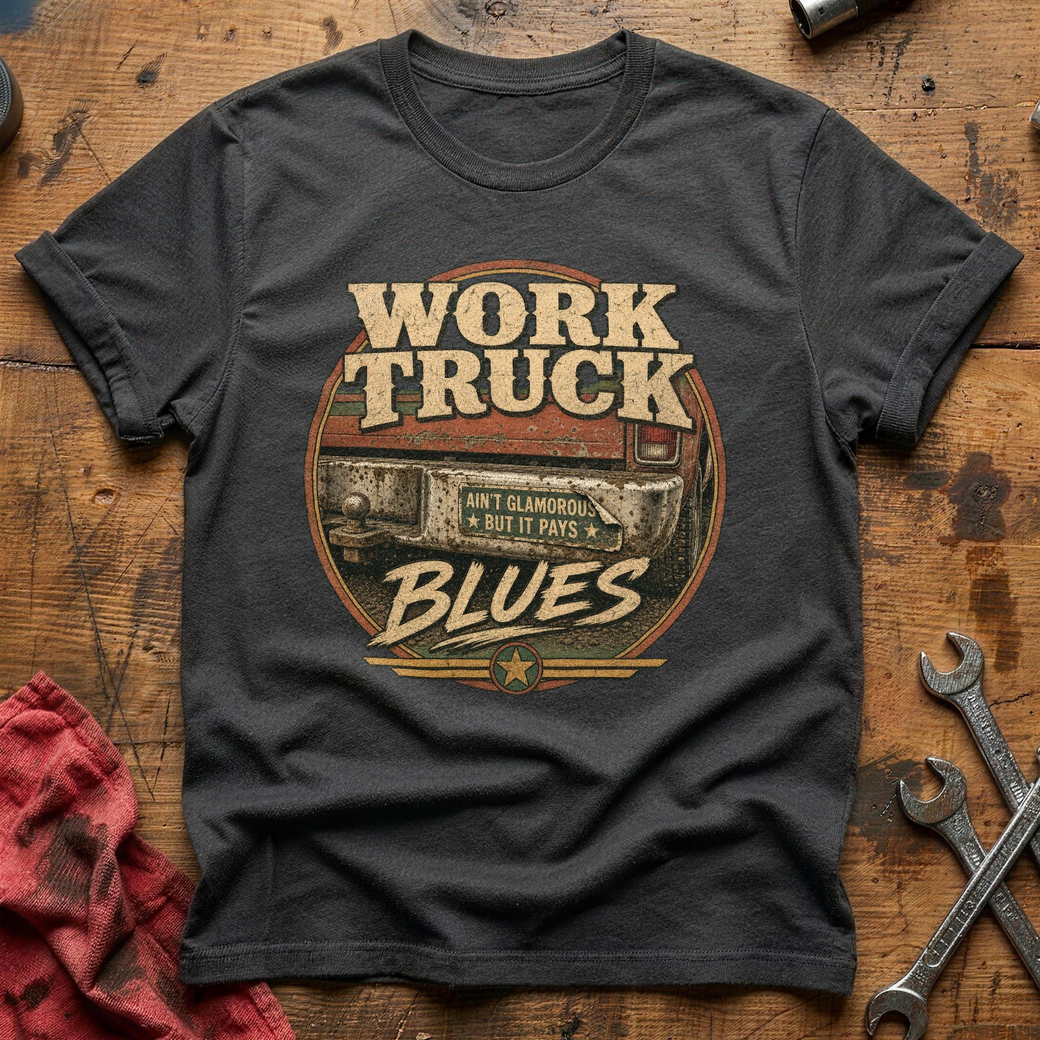 Work Truck Blues T-Shirt - Charcoal