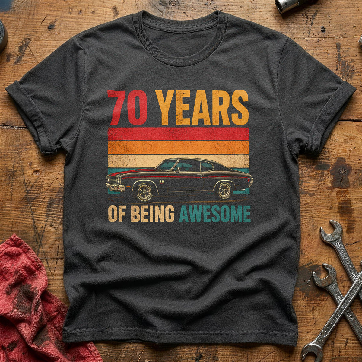 70 Being Awesome T-Shirt - Charcoal