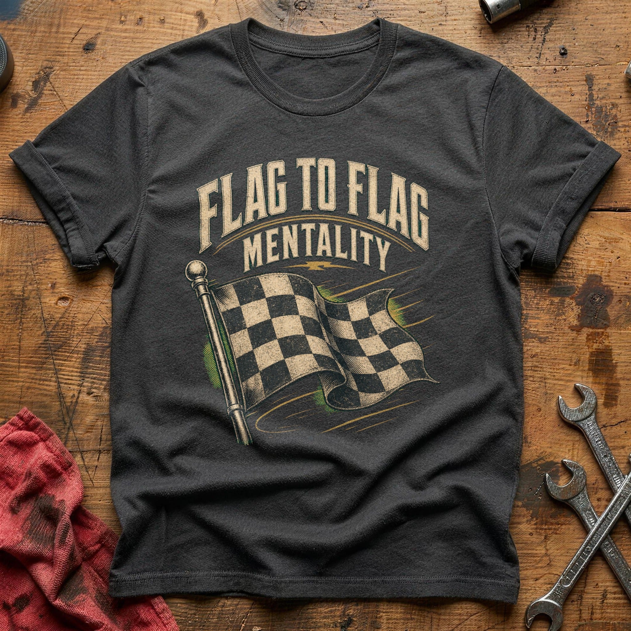 Flag to Flag Mentality T-Shirt - Charcoal