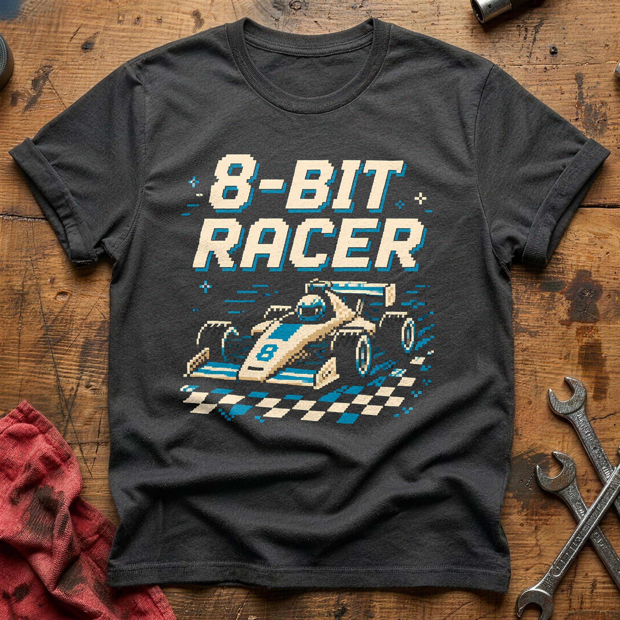8-Bit Racer T-Shirt - Charcoal