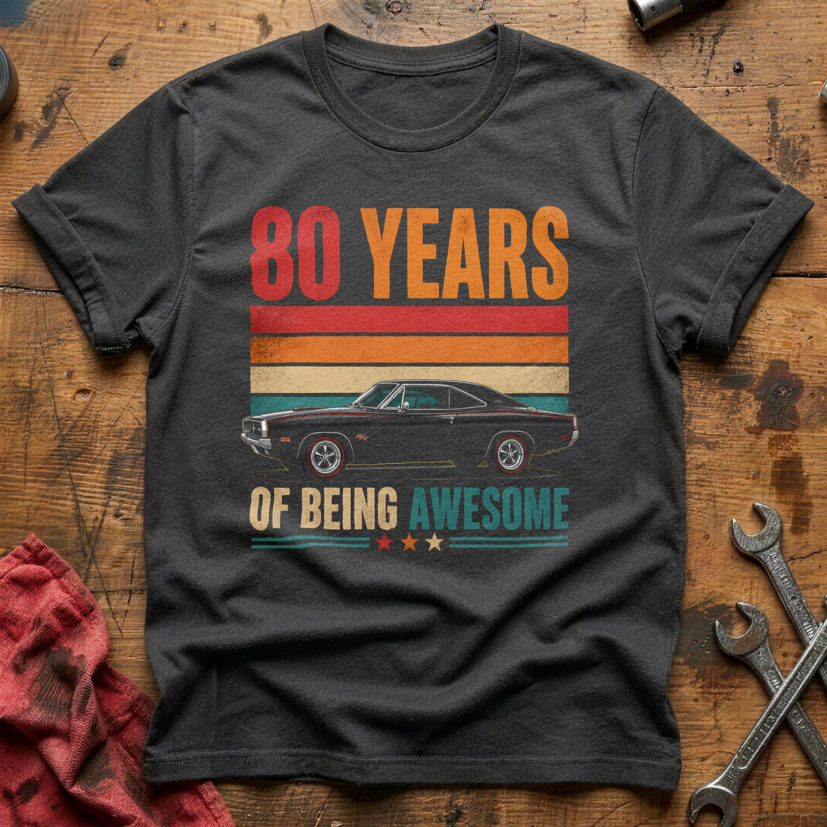 80 Being Awesome T-Shirt - Charcoal