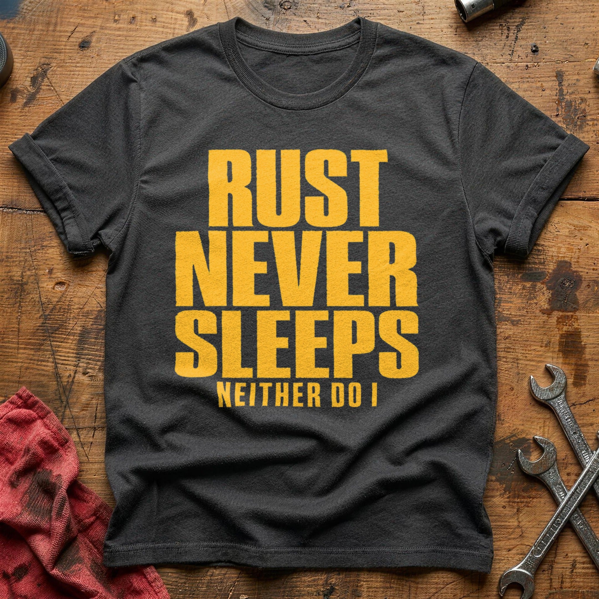 Rust Never Sleeps T-Shirt - Charcoal
