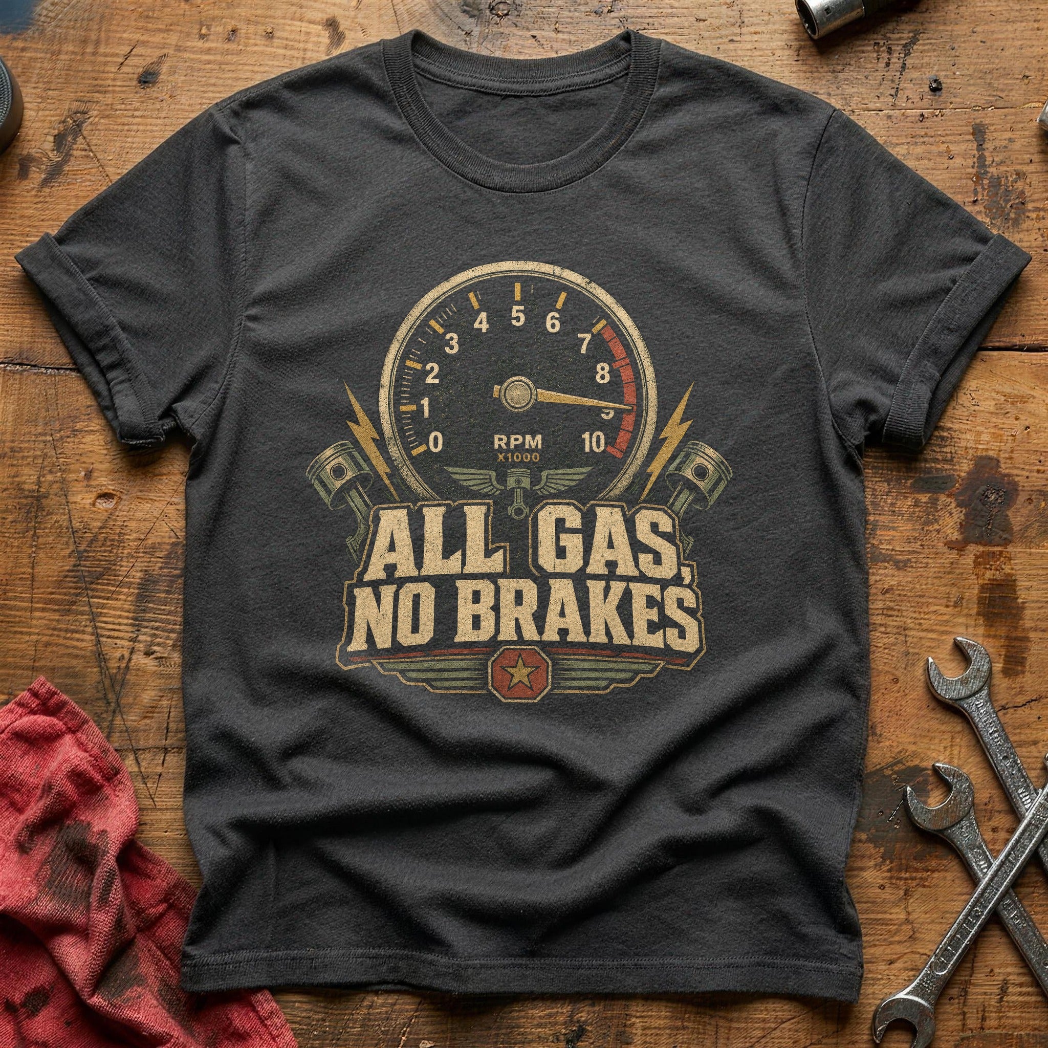 All Gas, No Brakes T-Shirt - Charcoal