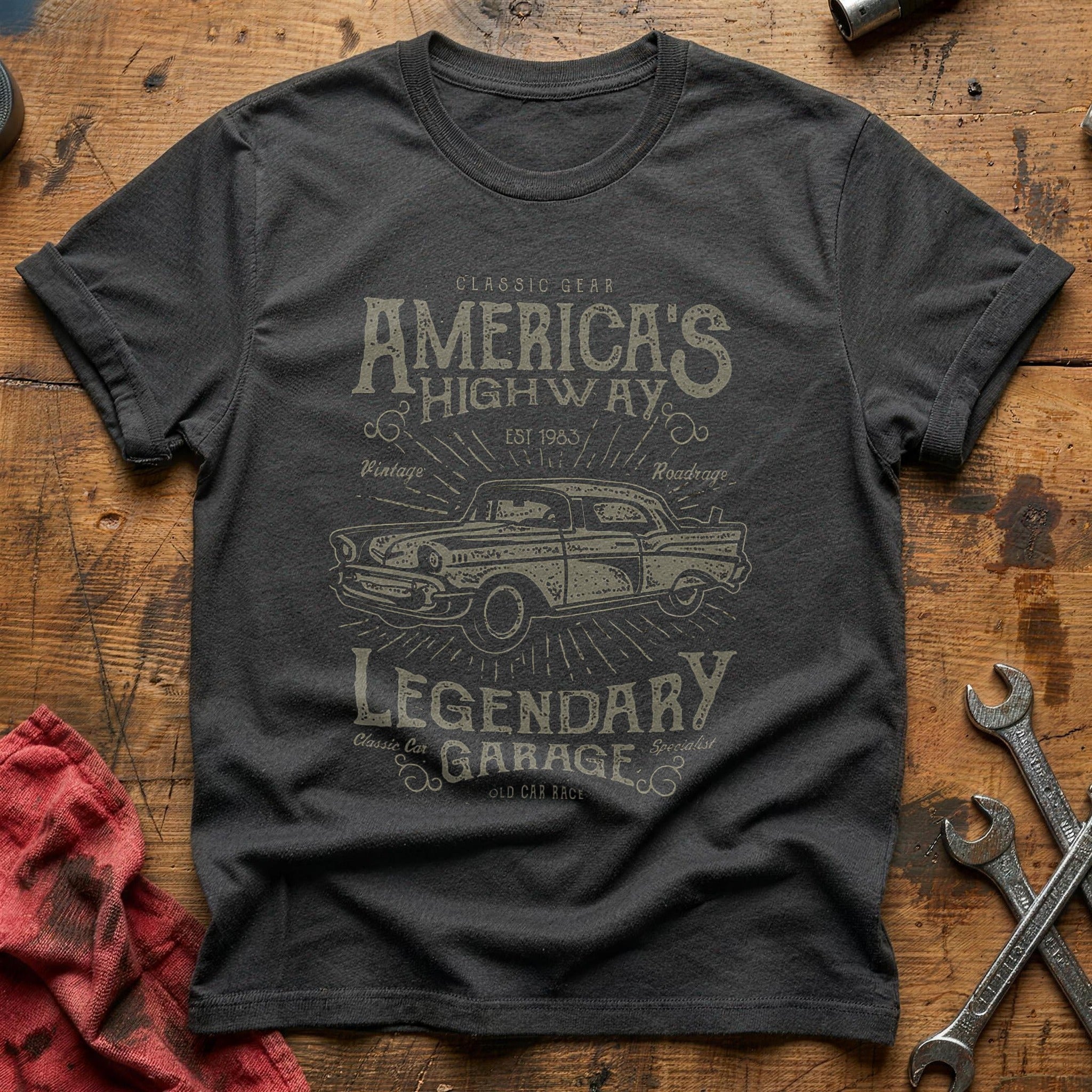 America's highway 2 T-Shirt - Charcoal