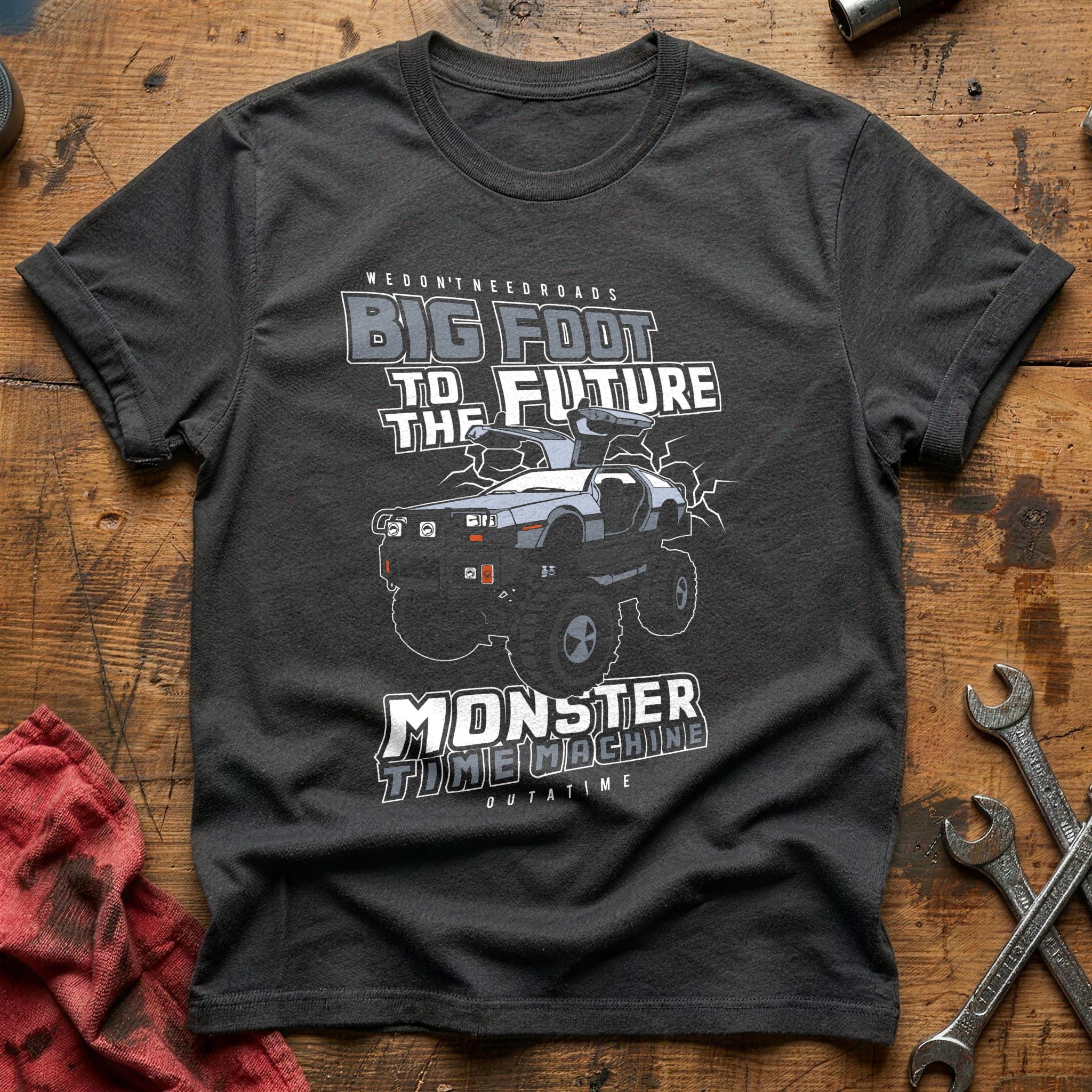 Back future monster truck T-Shirt - Charcoal
