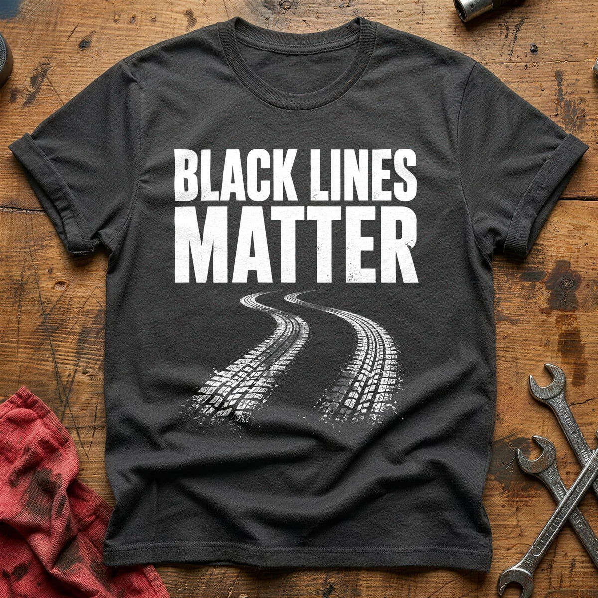 Black Lines Matter 59 T-Shirt - Charcoal
