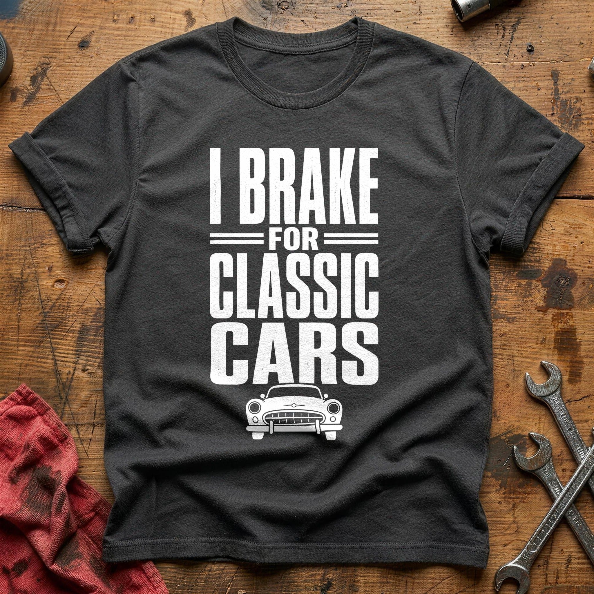 Brake For Classic Cars 26 T-Shirt - Charcoal