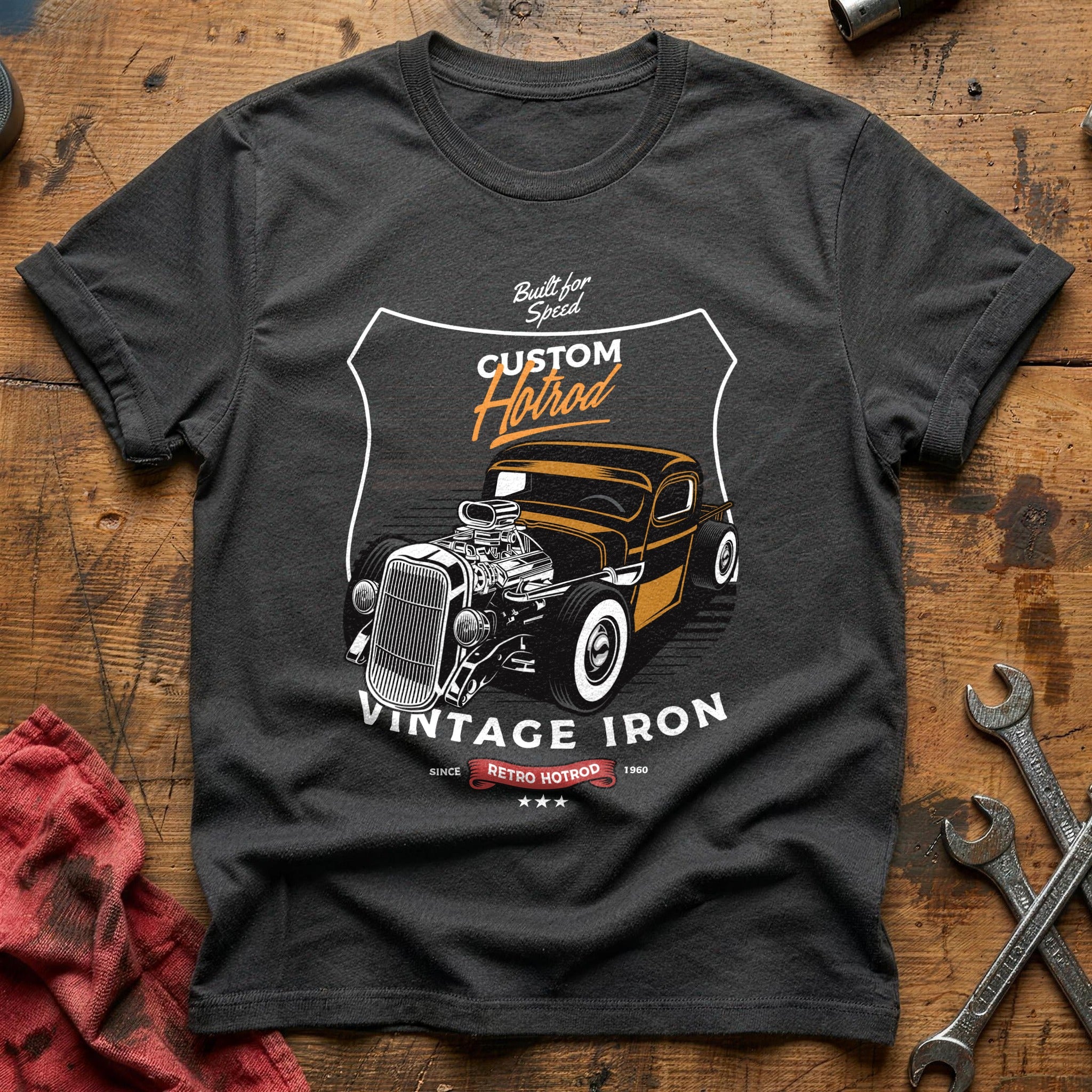 Built for speed hotrod T-Shirt - Charcoal
