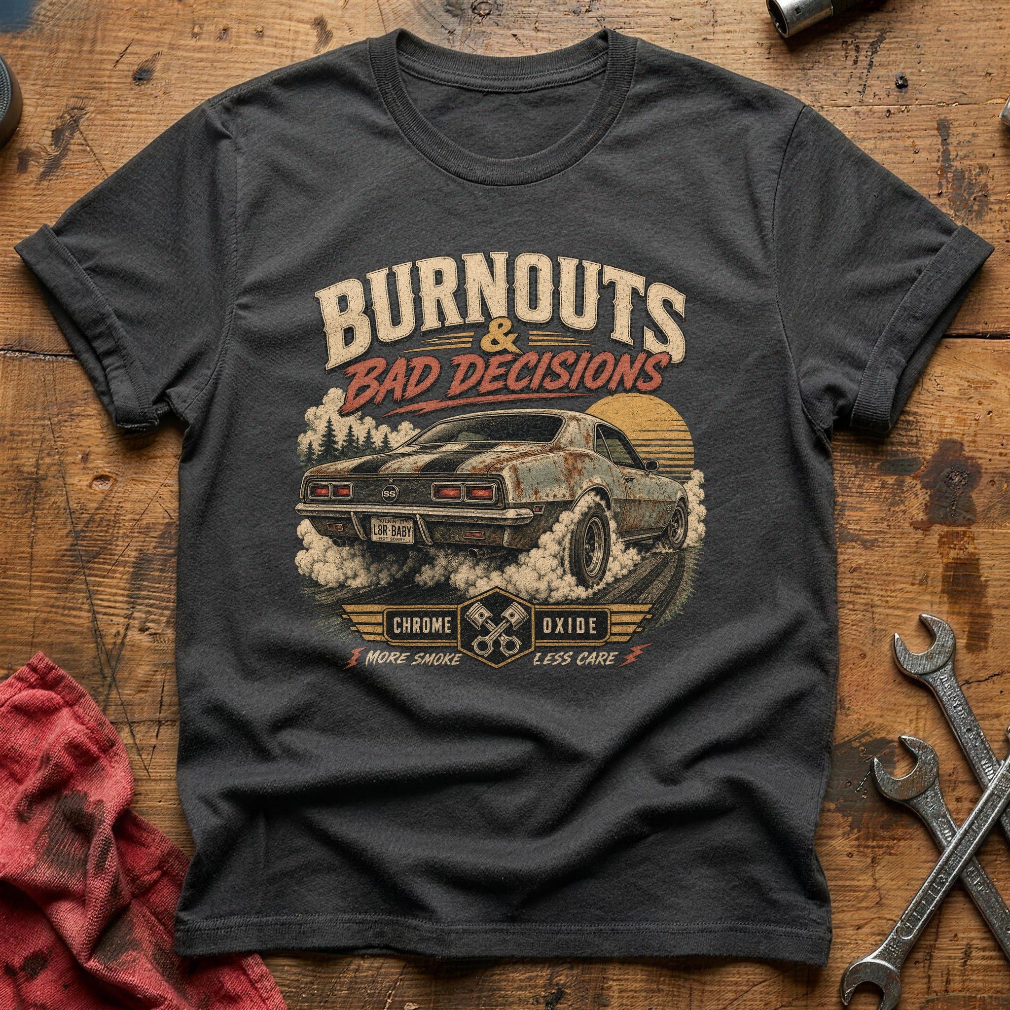 Burnouts & Bad Decisions T-Shirt - Charcoal