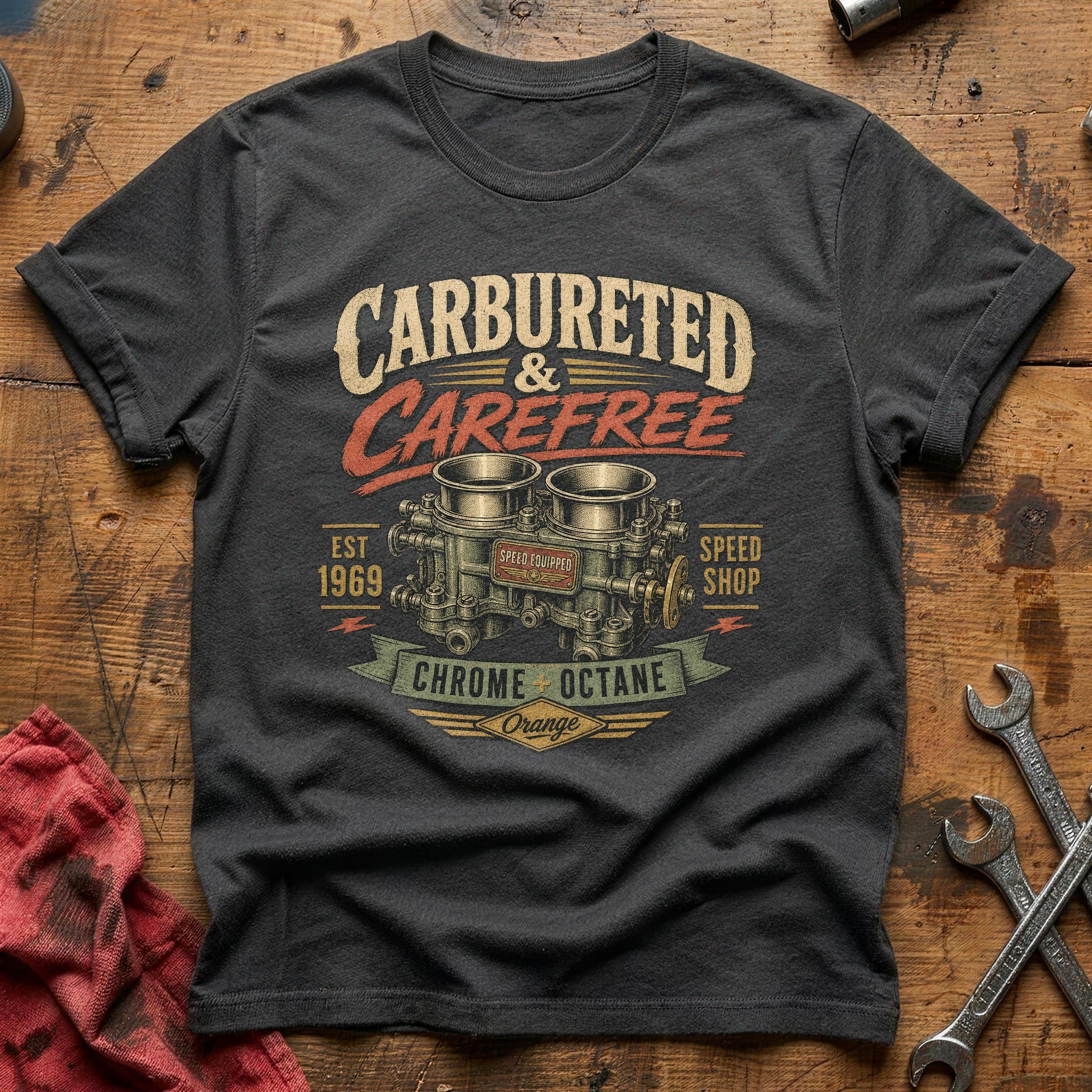 Carbureted & Carefree T-Shirt - Charcoal