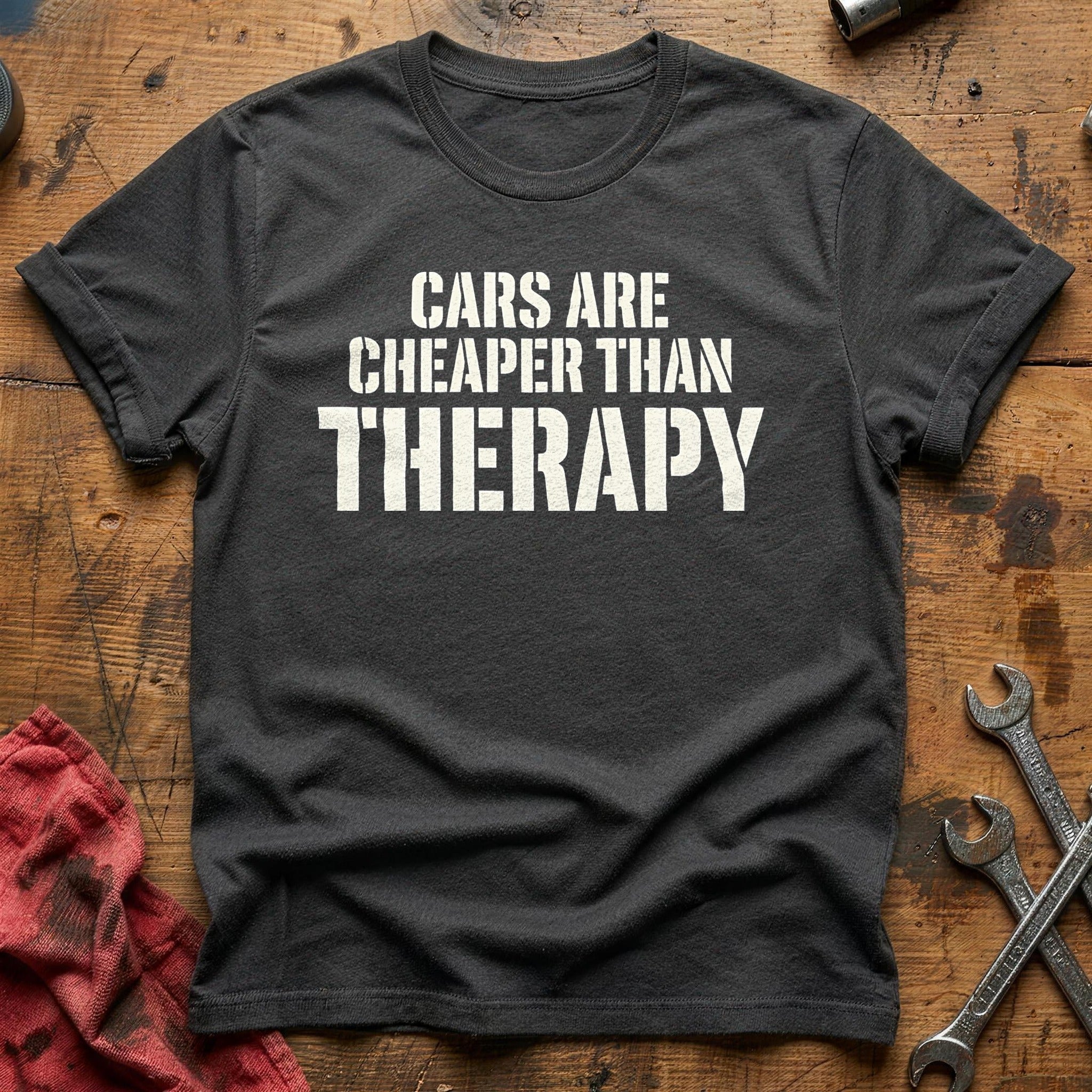 Cars Are Cheaper Than Therapy 74 T-Shirt - Charcoal