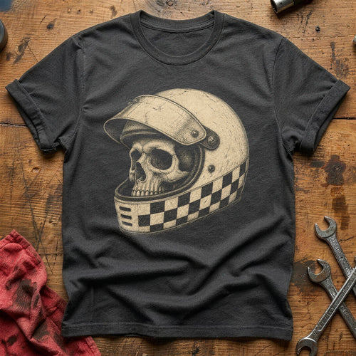Checkered Skull T-Shirt - Charcoal