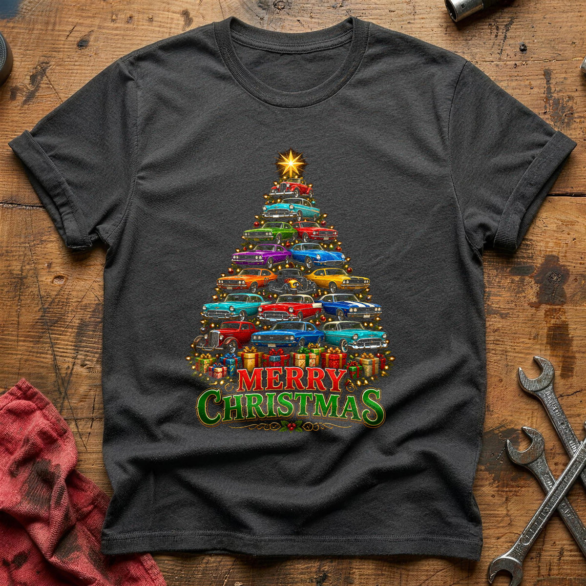 Colourful Car Tree 77 T-Shirt - Charcoal
