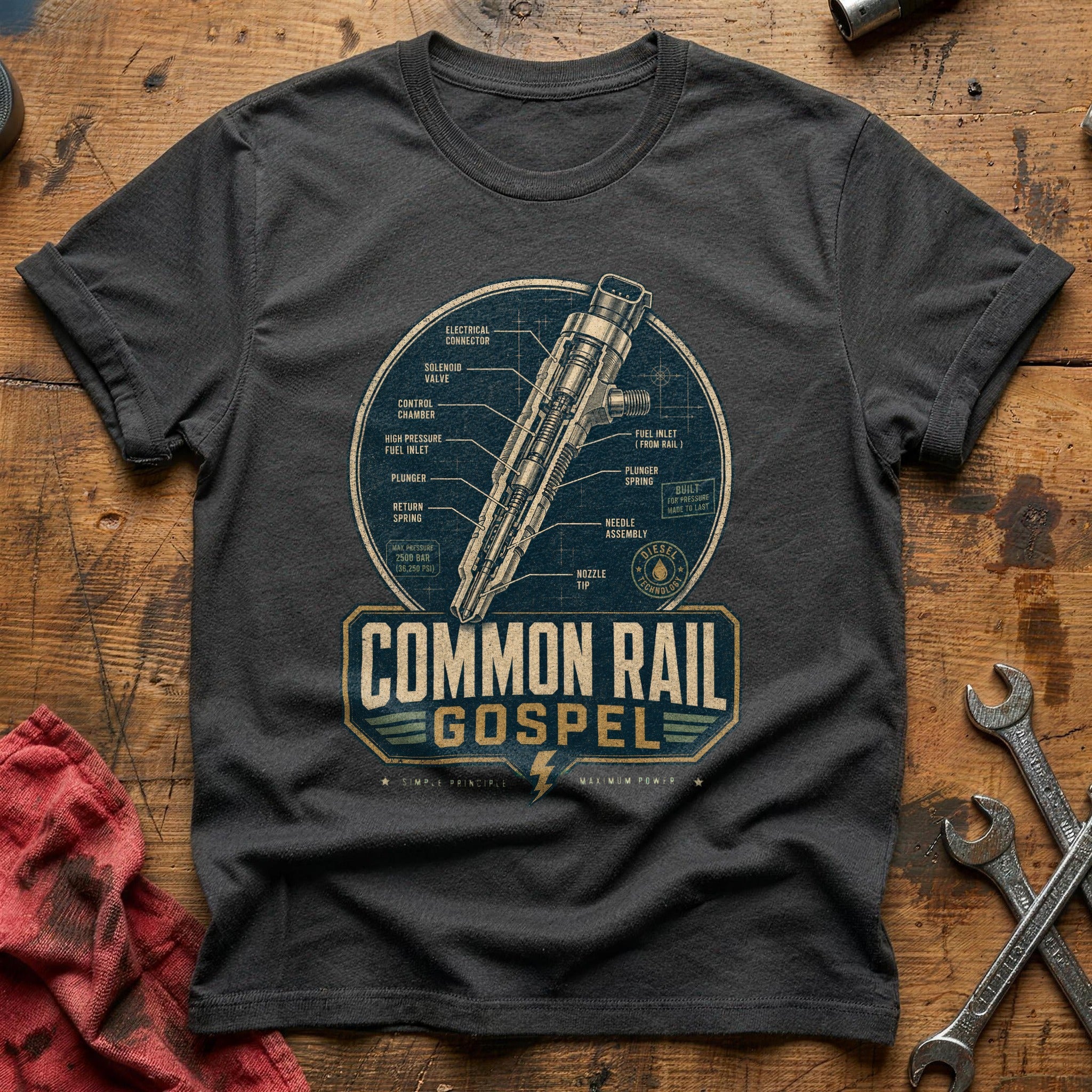 Common Rail Gospel T-Shirt - Charcoal