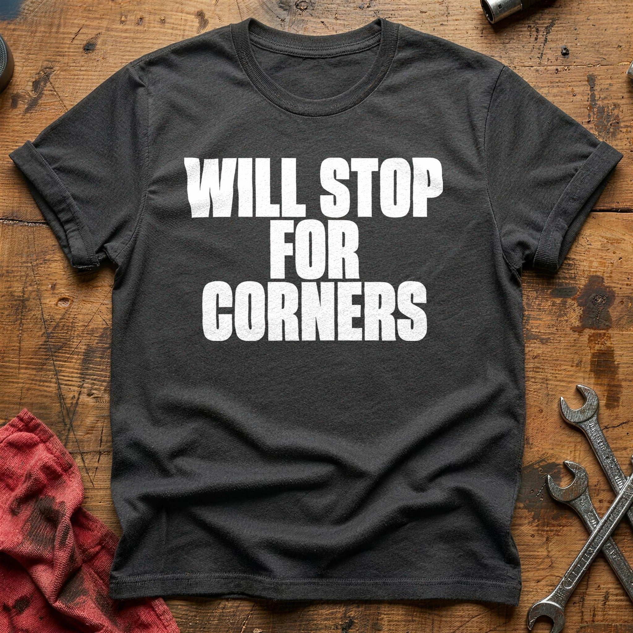 Corners Over Caution T-Shirt - Charcoal