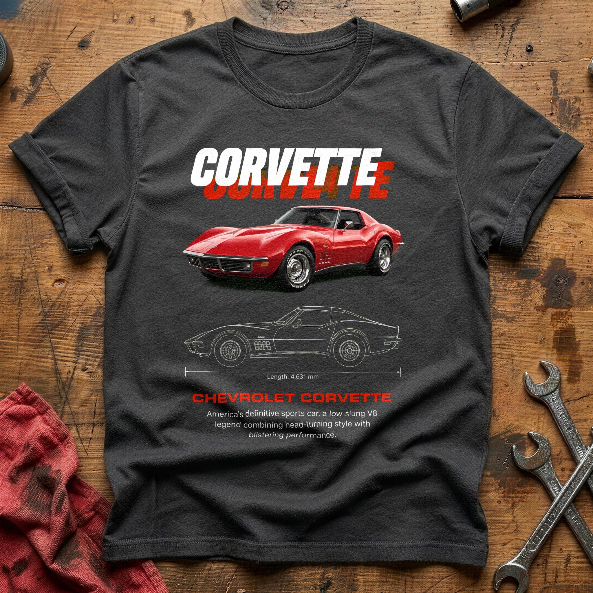 Corvette 66 T-Shirt - Charcoal