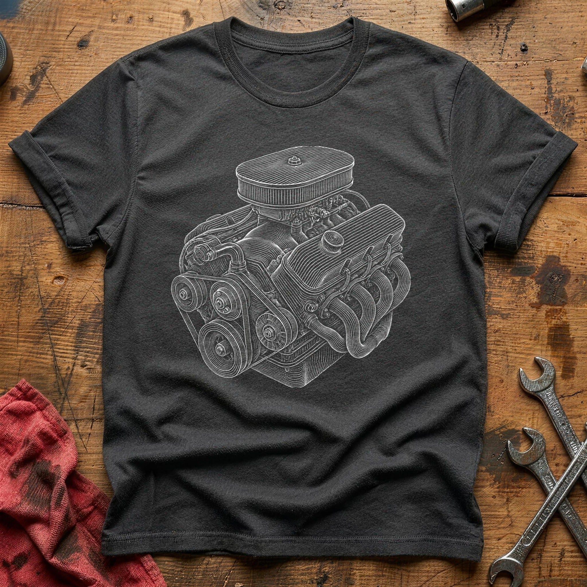 Cylinder Head Study T-Shirt - Charcoal