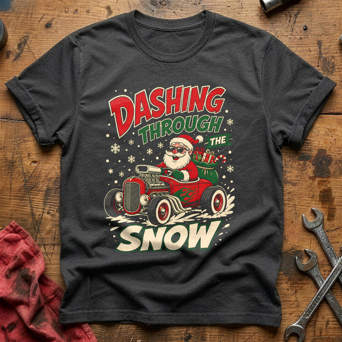Dashing Through The Snow 27 T-Shirt - Charcoal