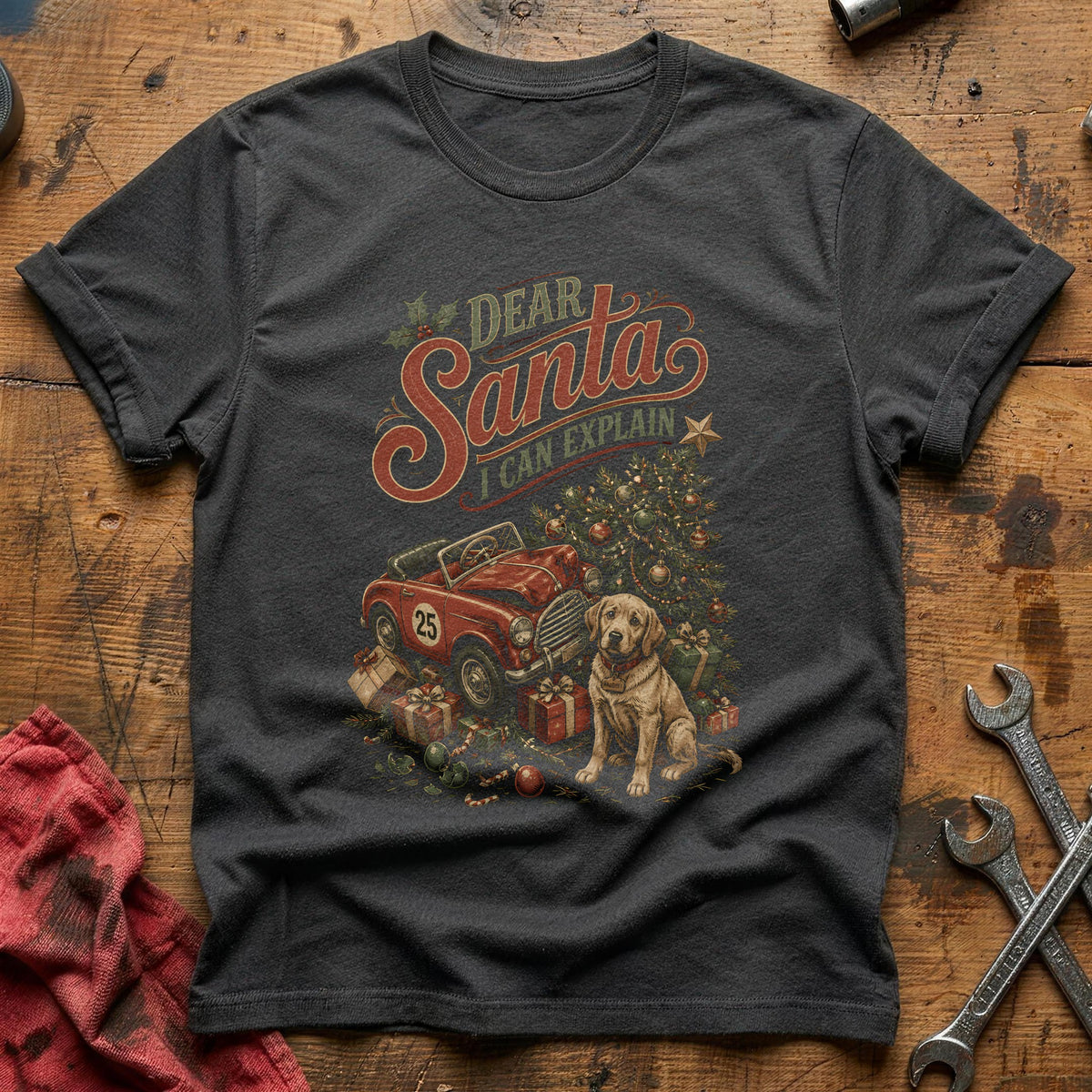 Dear Santa I Can Explain 48 T-Shirt - Charcoal