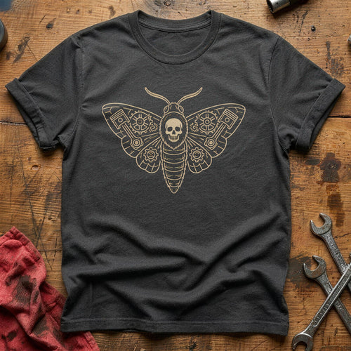 Deaths Head Moth Gears 11 T-Shirt - Charcoal