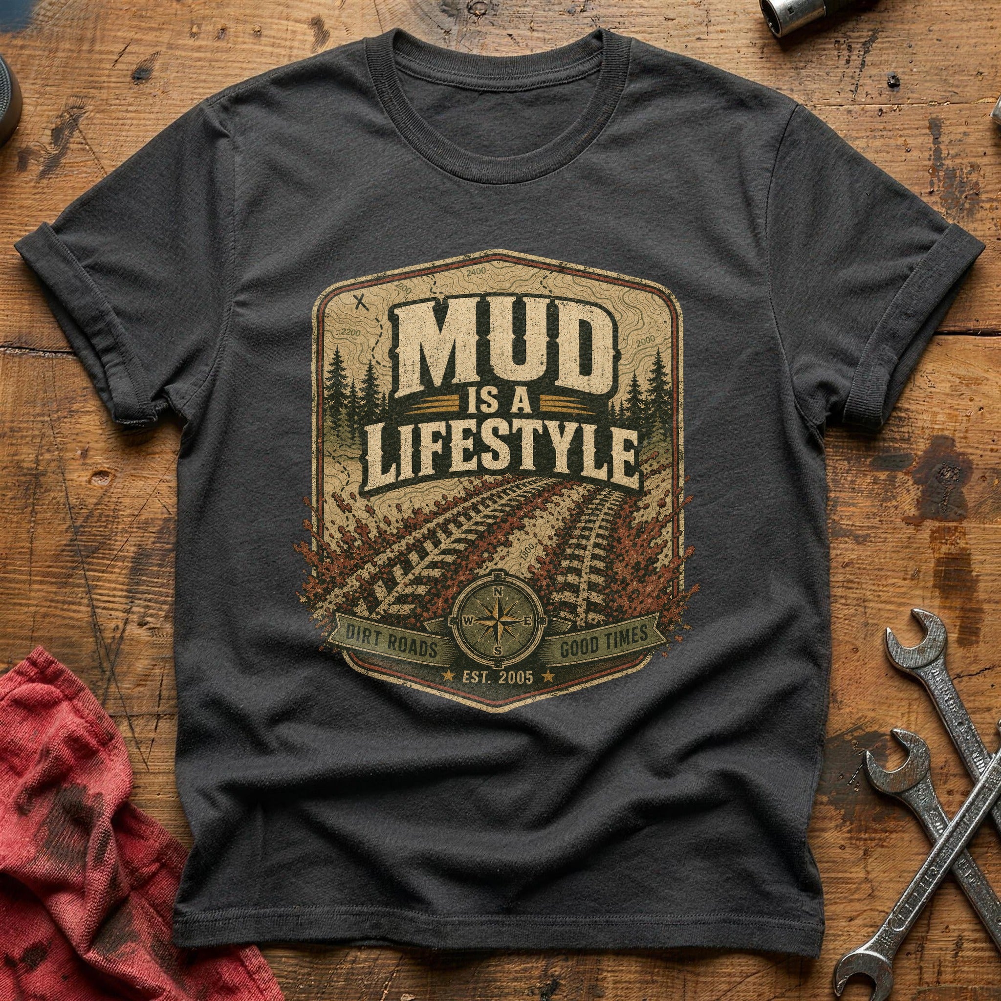 Dirt Roads, Good Times T-Shirt - Charcoal