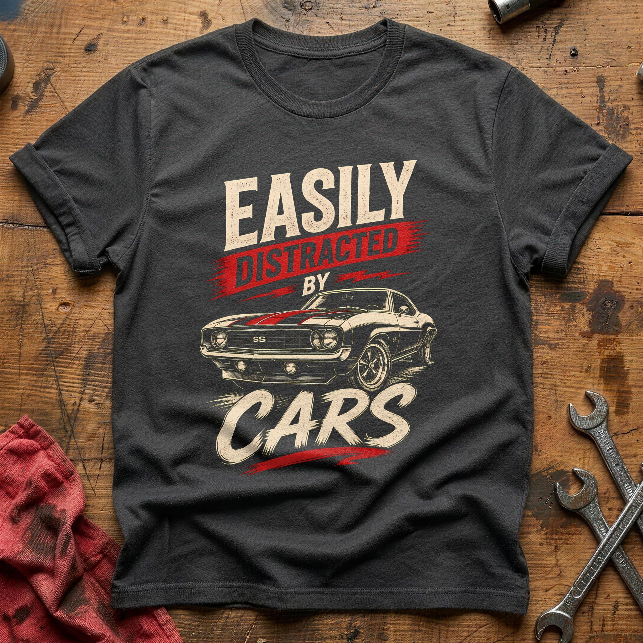 Distracted By Cars T-Shirt - Charcoal