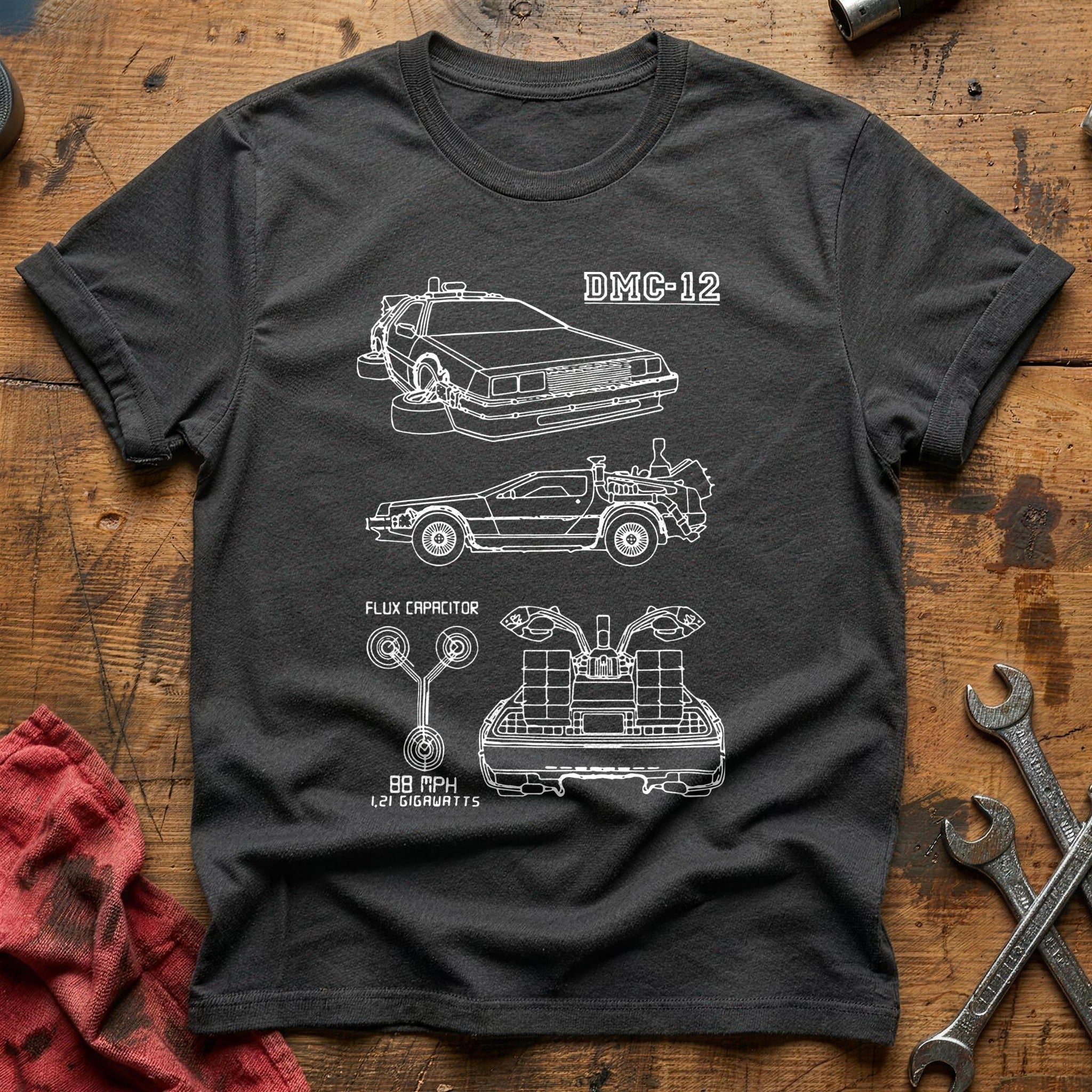 DMC flux capacitor T-Shirt - Charcoal