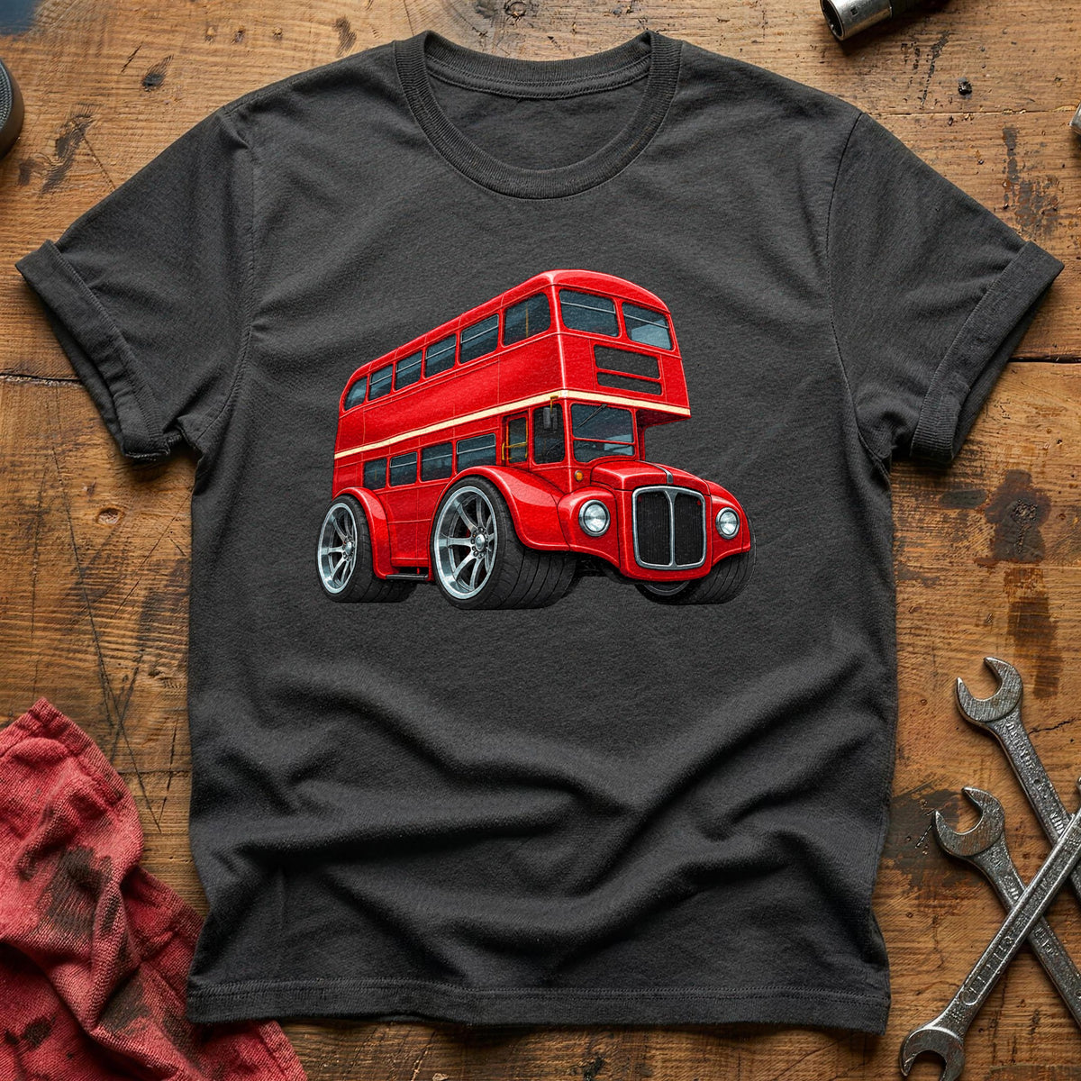 Double Decker Bus 27 T-Shirt - Charcoal