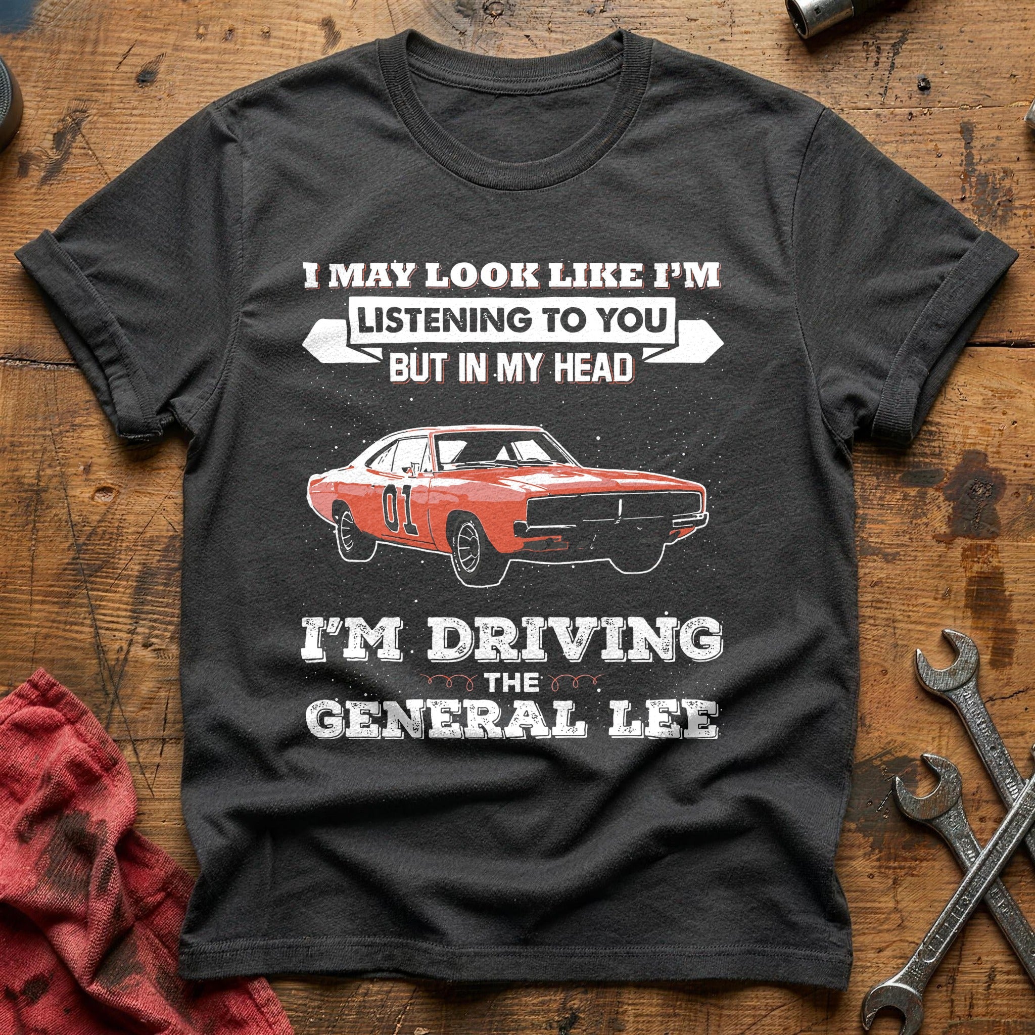 Driving general lee T-Shirt - Charcoal