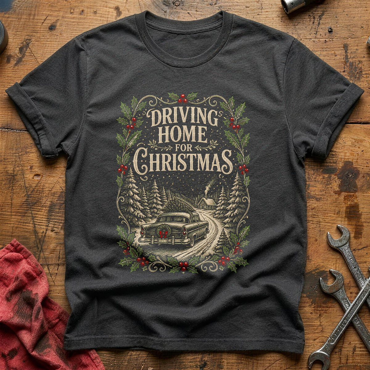 Driving Home For Christmas 2 T-Shirt - Charcoal