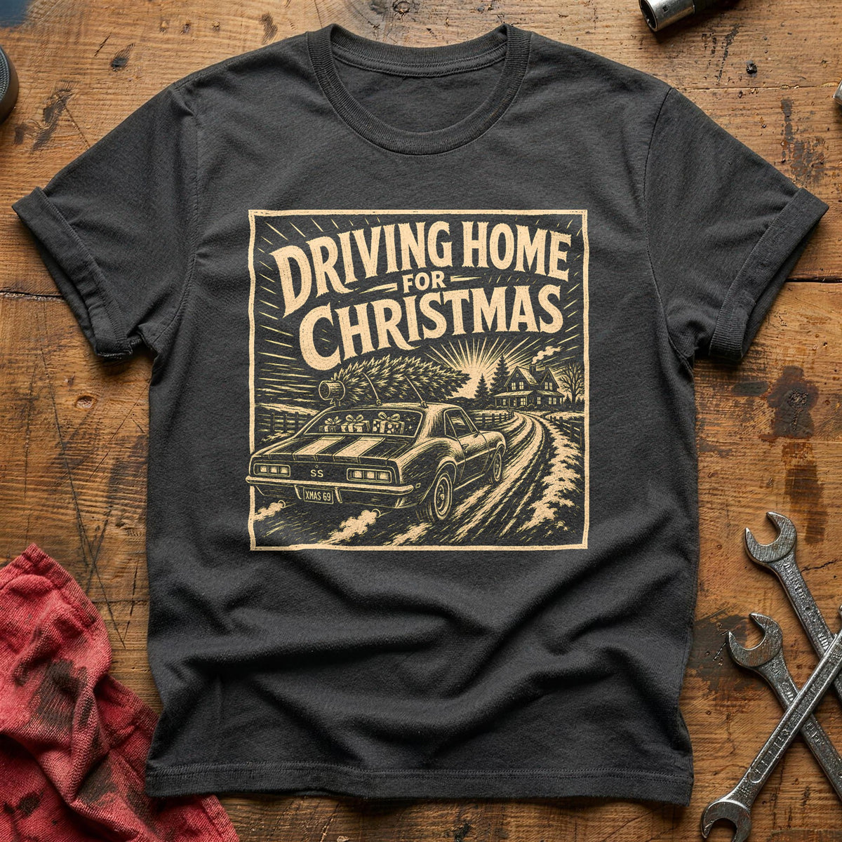 Driving Home For Christmas 8 T-Shirt - Charcoal