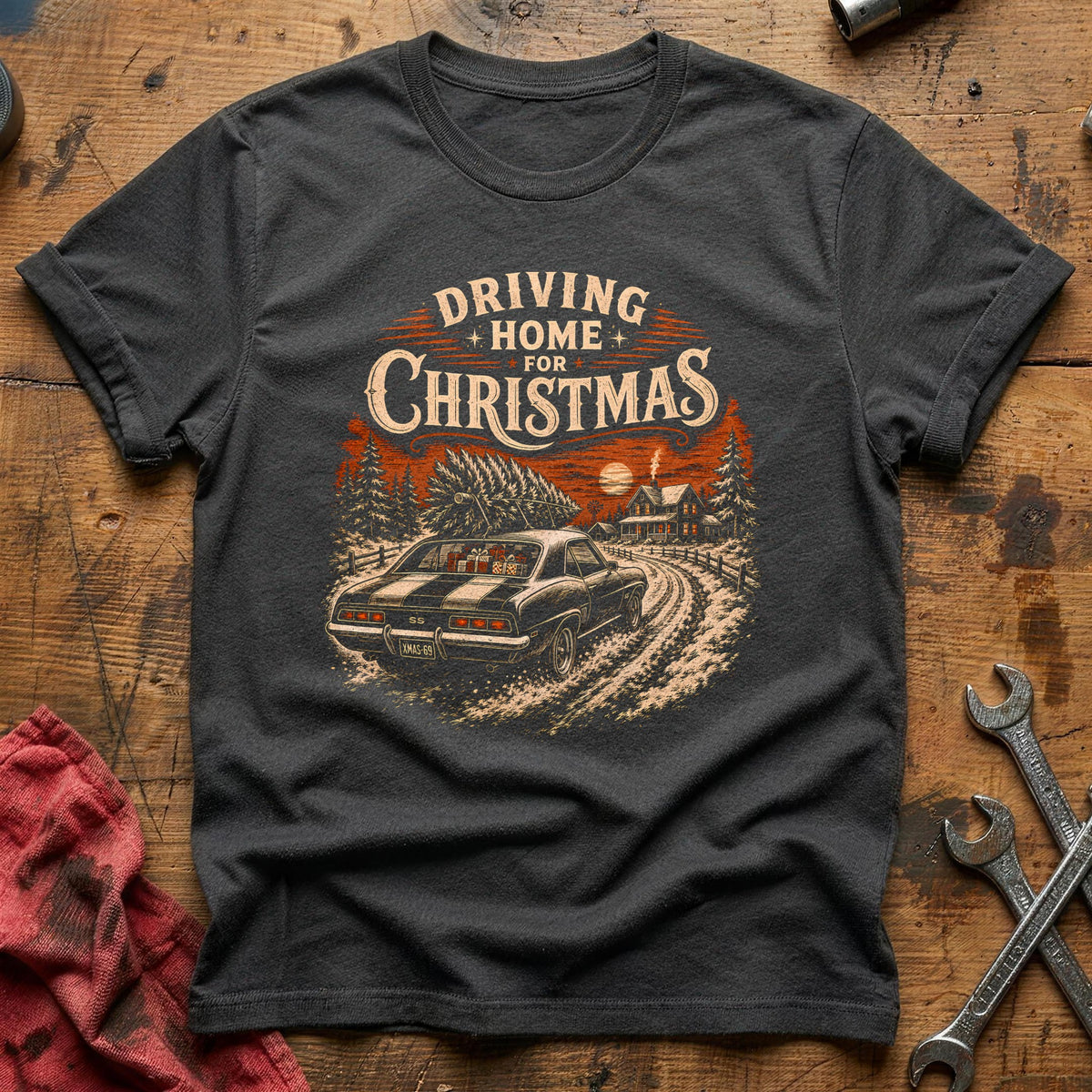 Driving Home For Christmas 9 T-Shirt - Charcoal