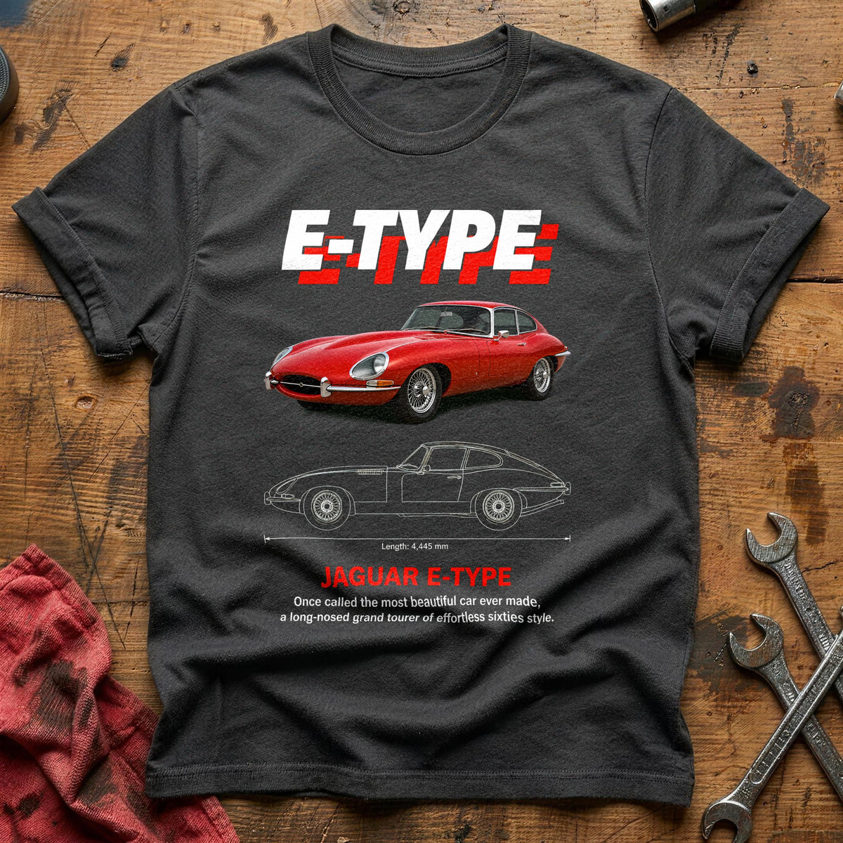 E Type 96 T-Shirt - Charcoal