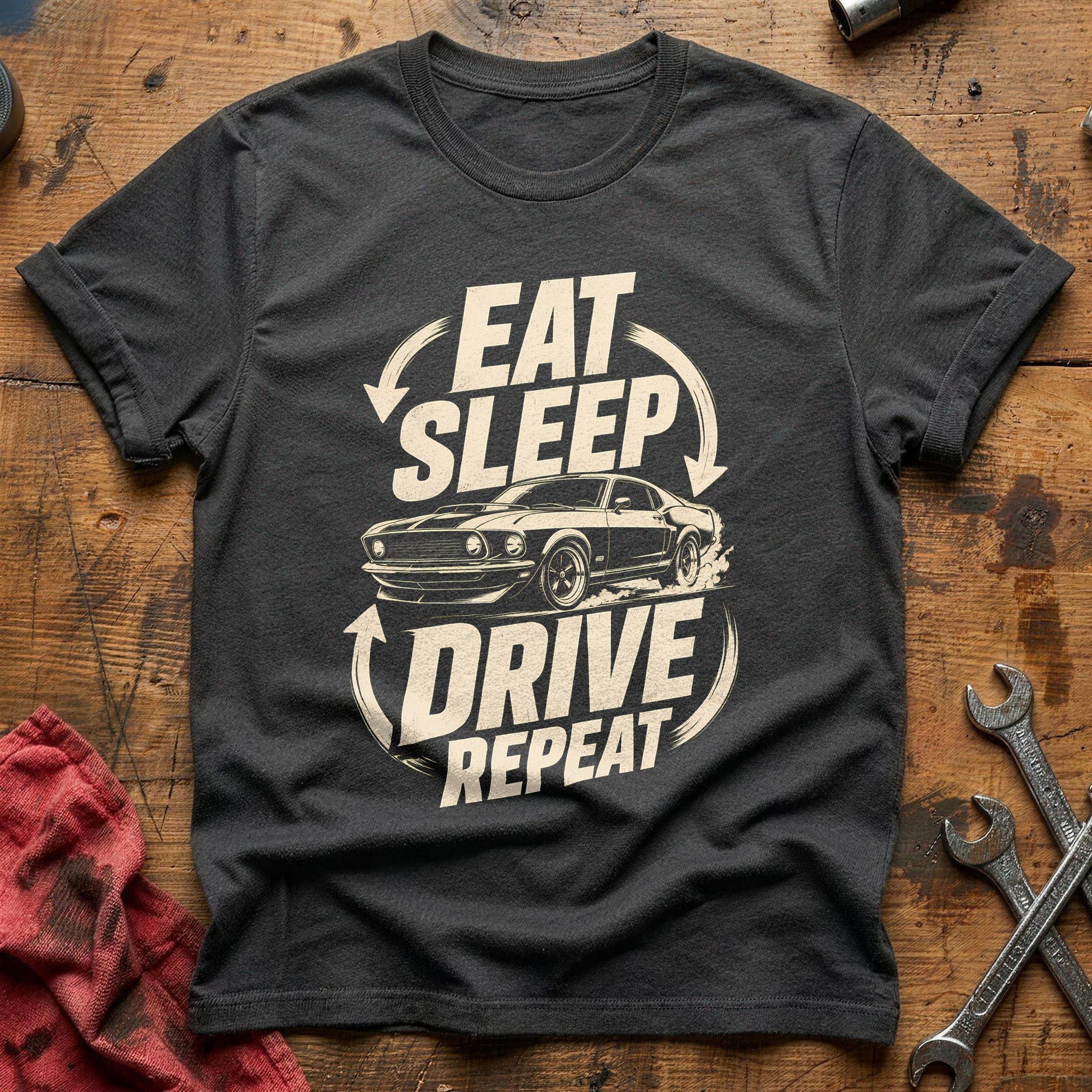 Eat Sleep Drive Repeat T-Shirt - Charcoal