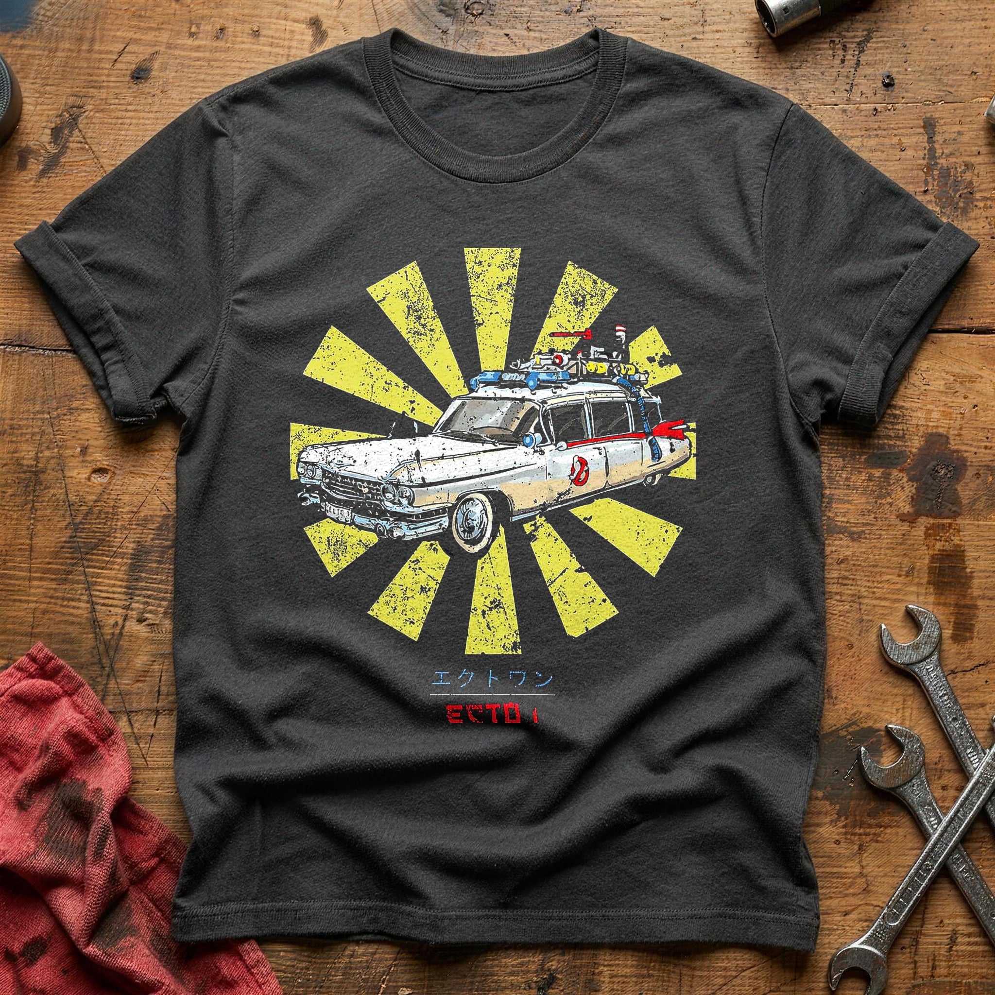 Ecto 1 retro ghosts T-Shirt - Charcoal