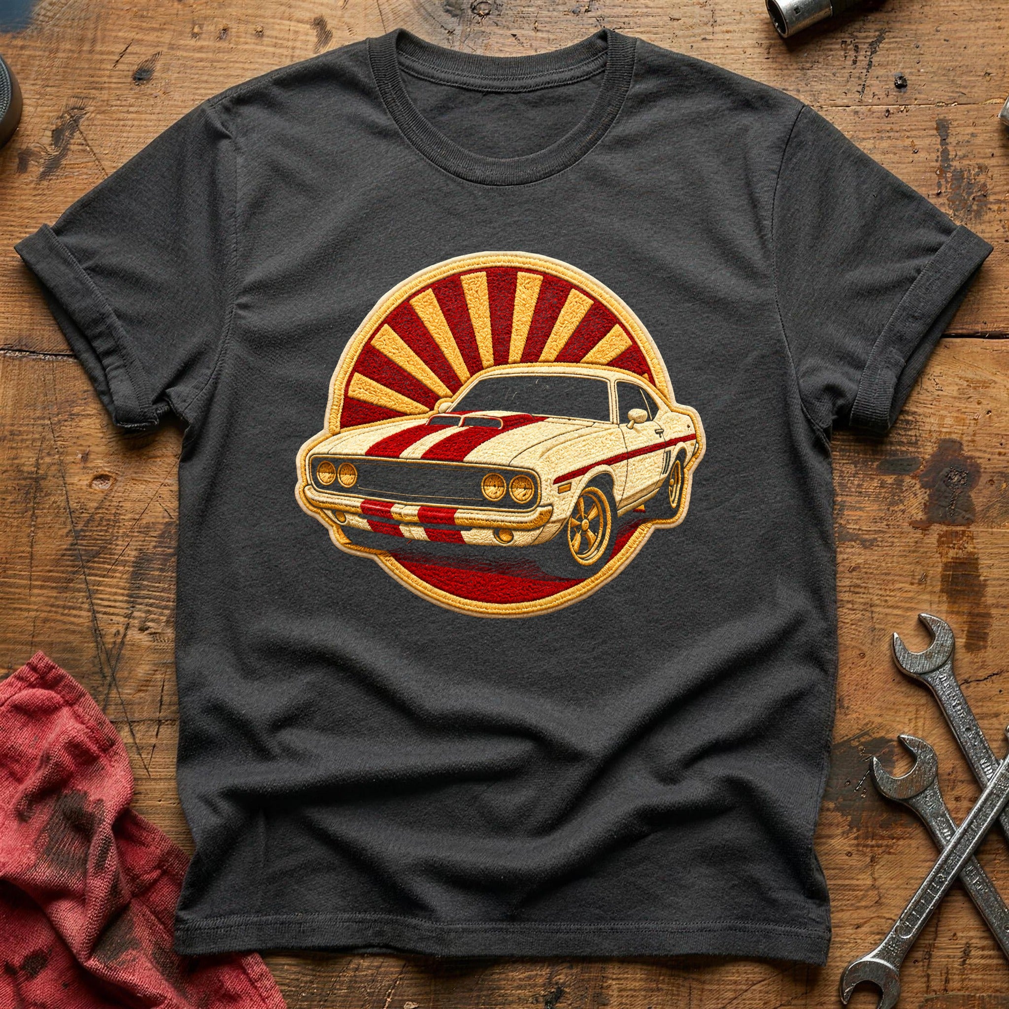 Embroidered Muscle 48 T-Shirt - Charcoal