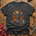 Engine Skull Flames T-Shirt - Charcoal