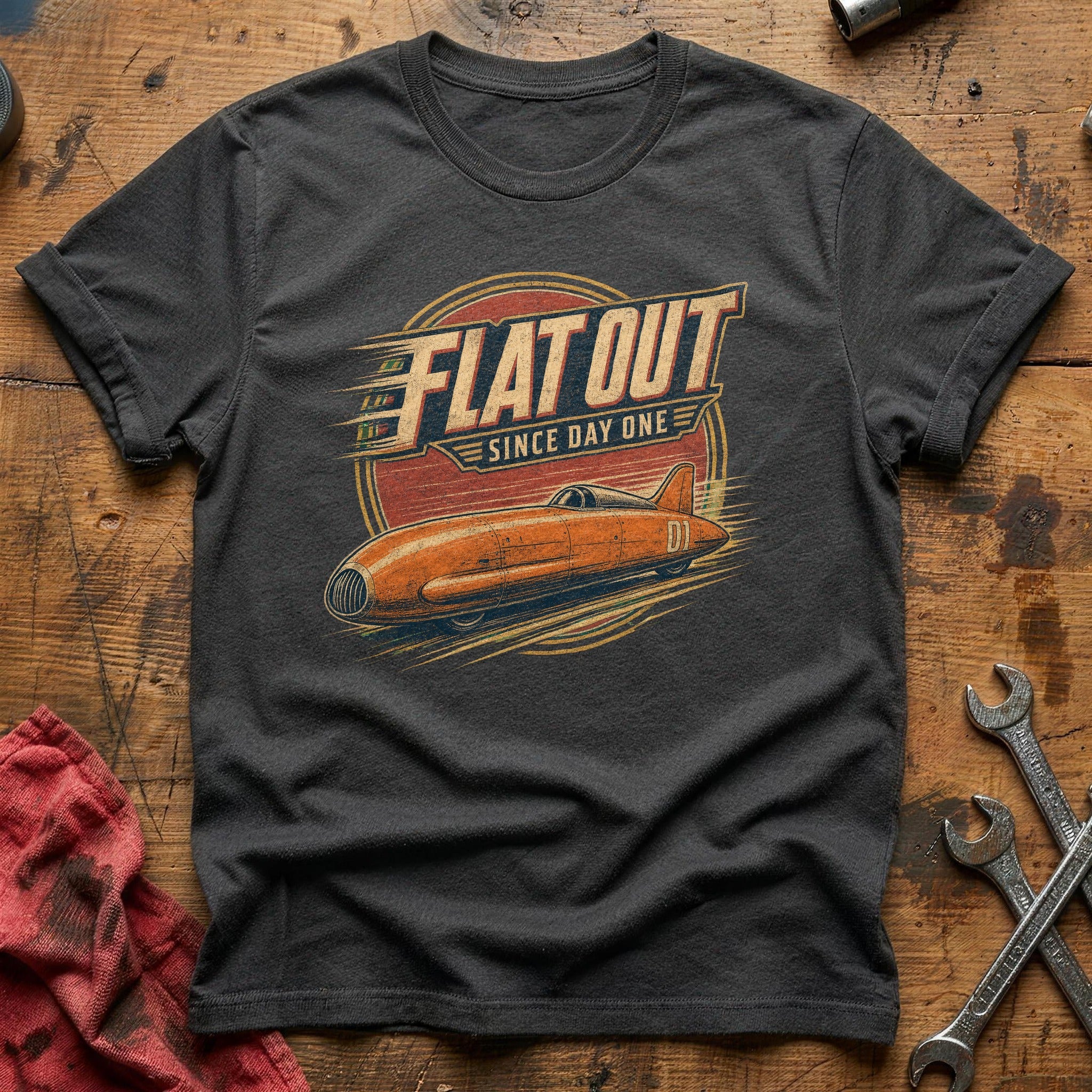 Flat Out Since Day One T-Shirt - Charcoal