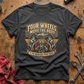 Four Wheels Move the Body T-Shirt - Charcoal
