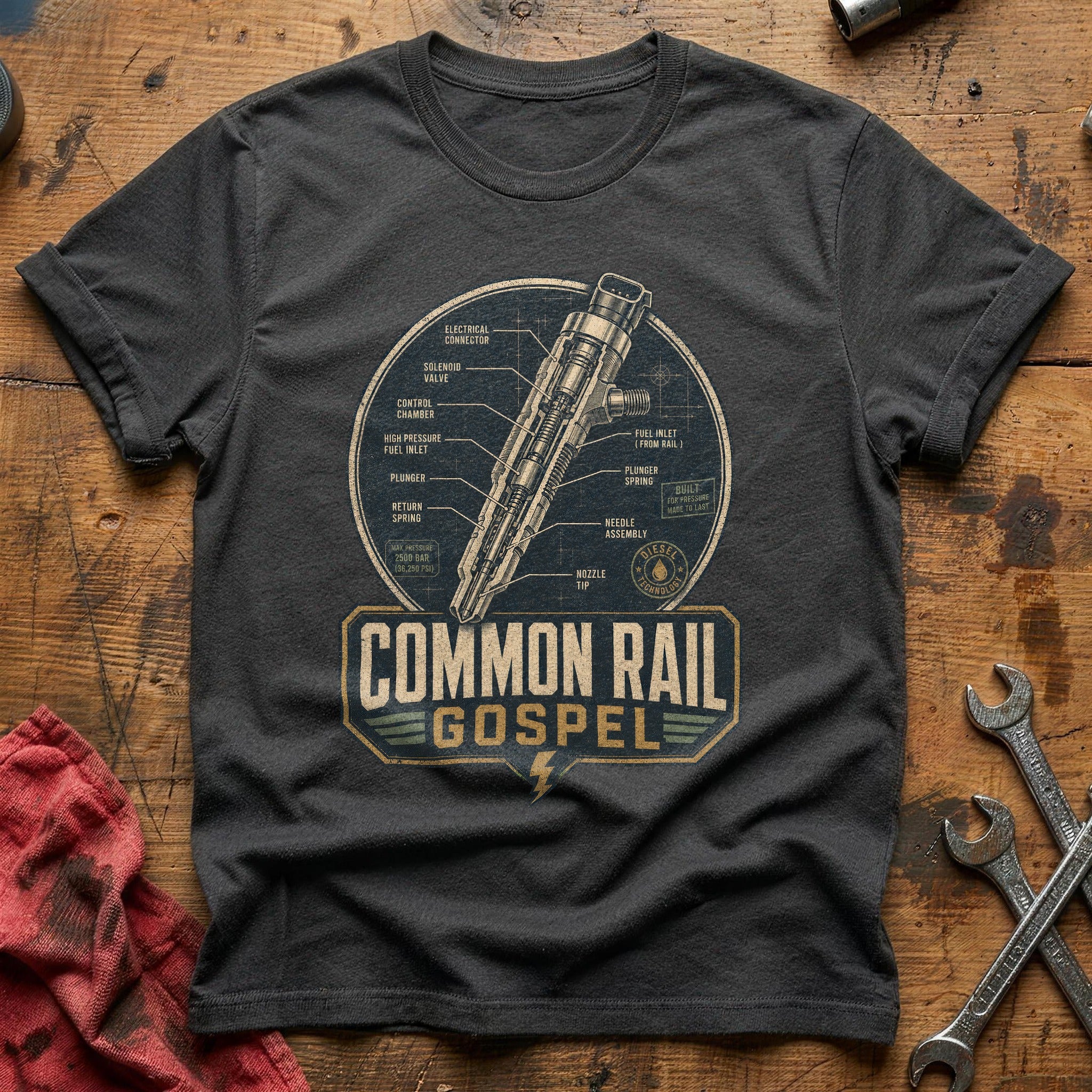 Fuel Injection Scripture T-Shirt - Charcoal