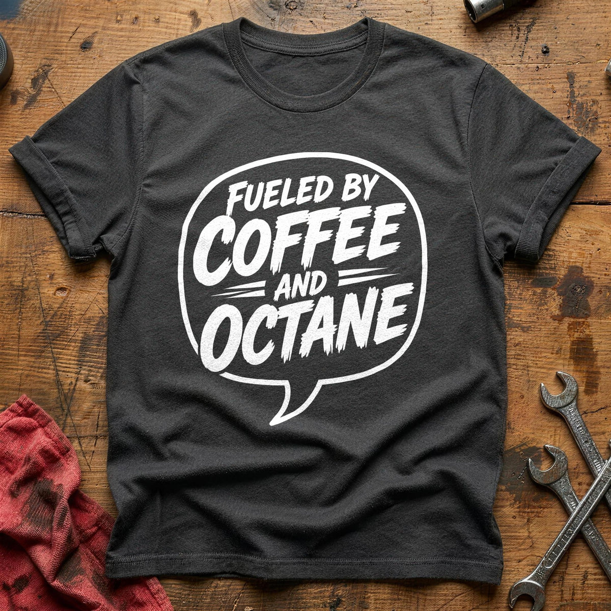 Fueled By Coffee And Octane 45 T-Shirt - Charcoal
