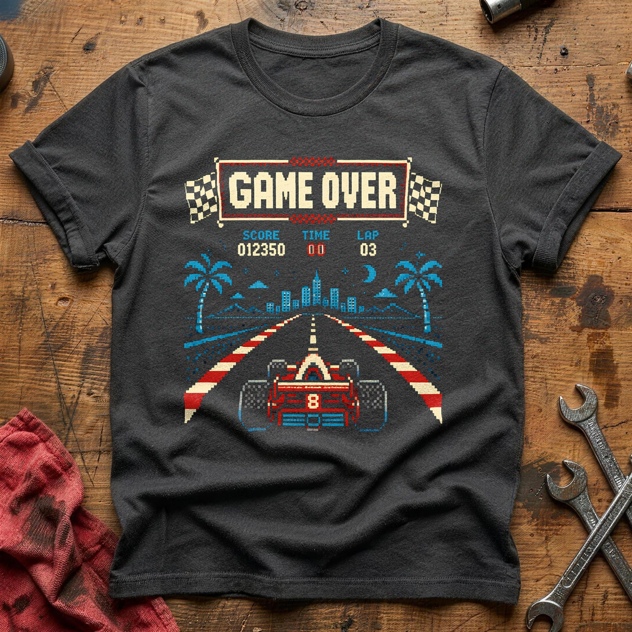 Game Over Arcade T-Shirt - Charcoal
