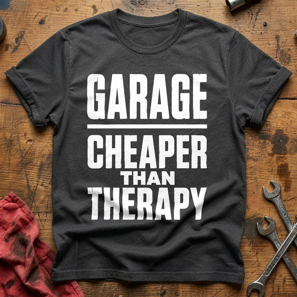 Garage Cheaper Than Therapy 86 T-Shirt - Charcoal