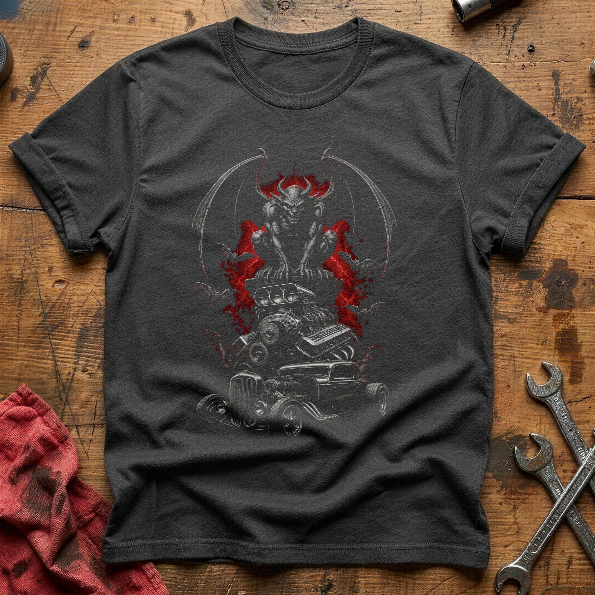 Gargoyle V8 Hotrod 19 T-Shirt - Charcoal