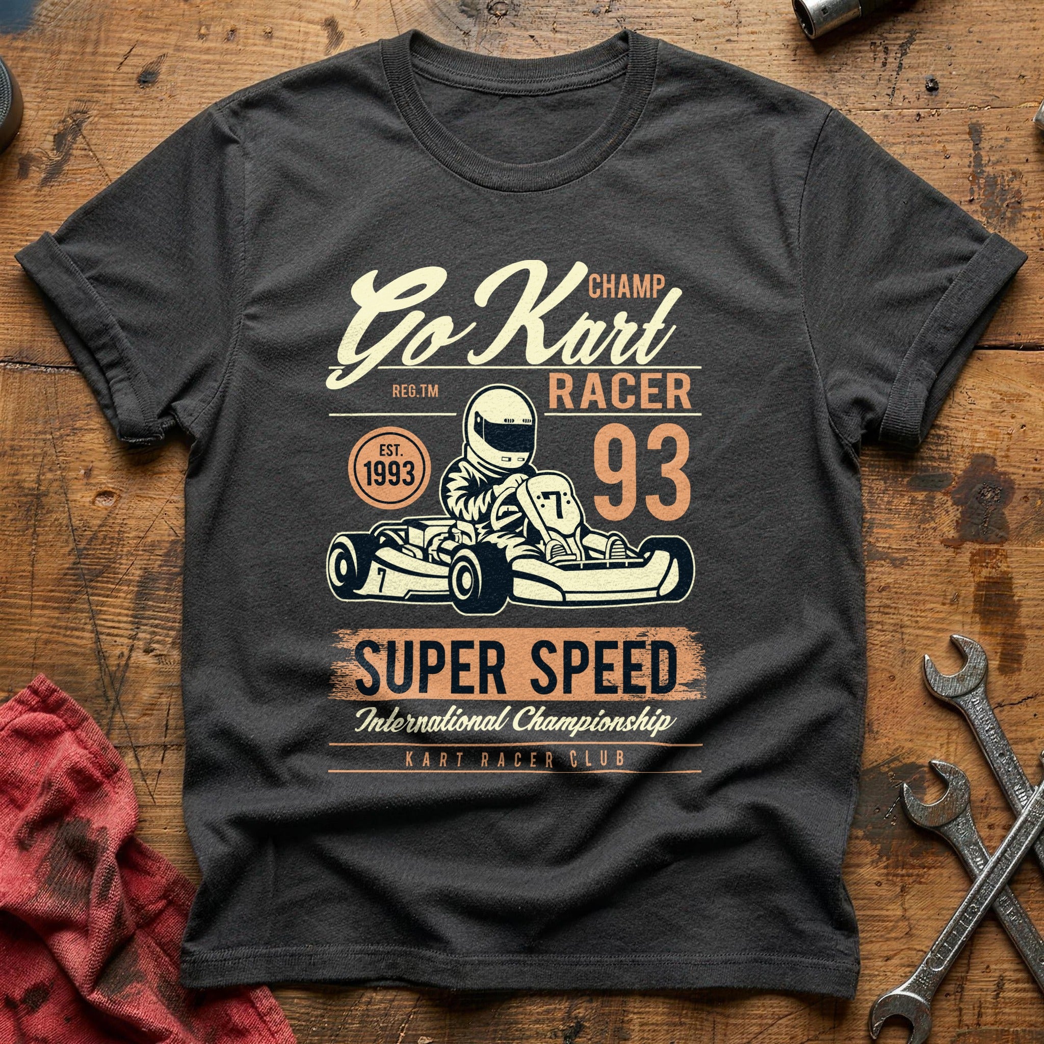 Go kart racer super speed T-Shirt - Charcoal