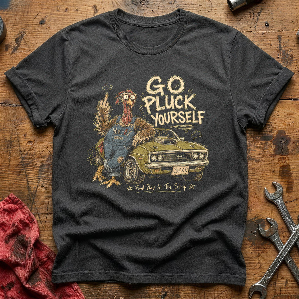 Go Pluck Yourself Fowl Play 14 T-Shirt - Charcoal