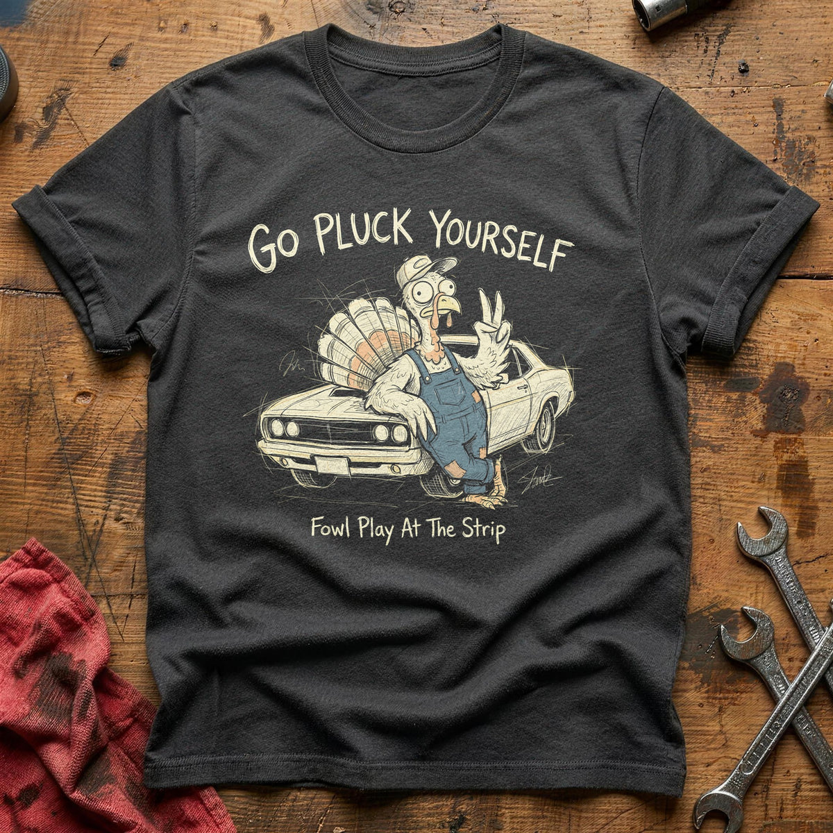 Go Pluck Yourself Fowl Play 15 T-Shirt - Charcoal
