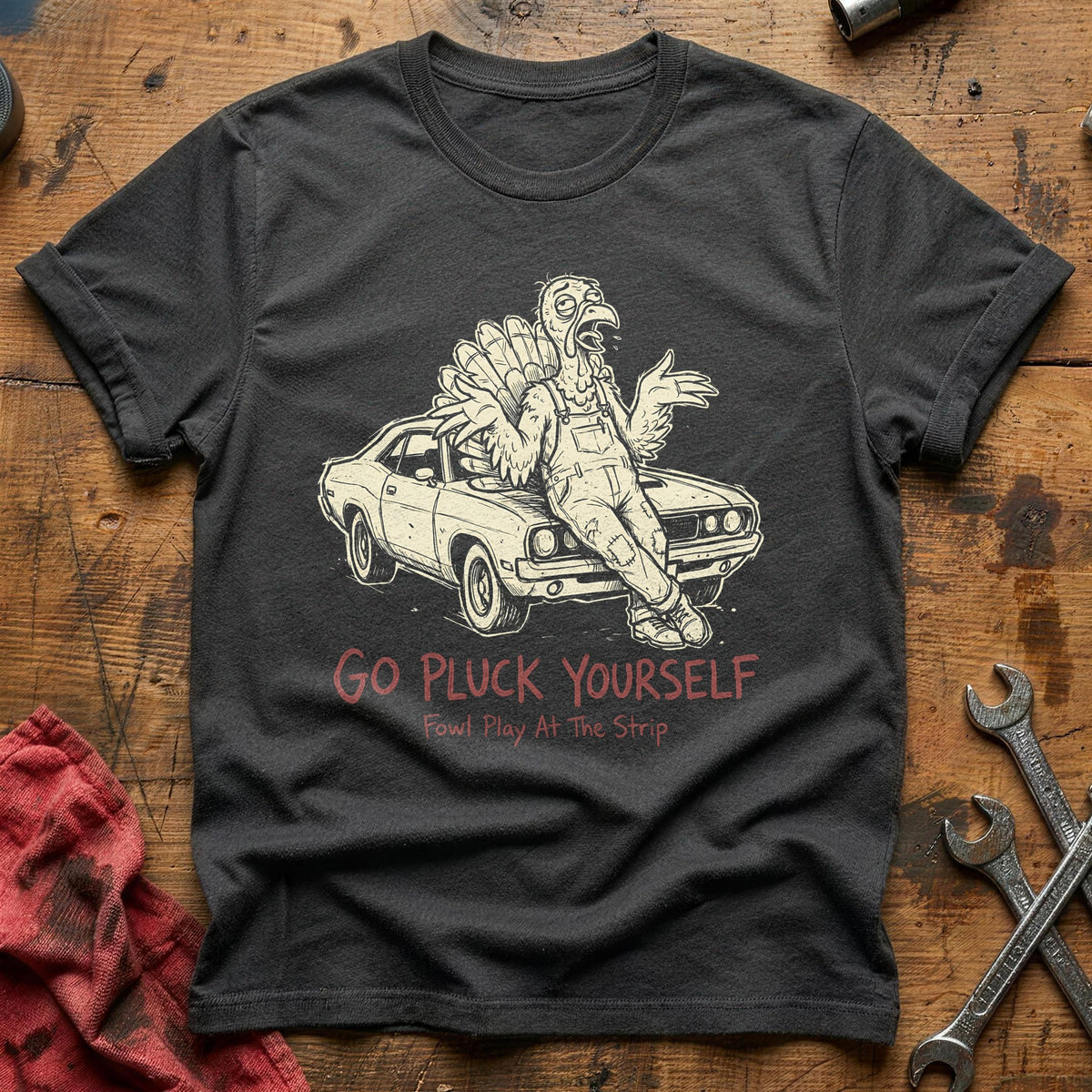 Go Pluck Yourself Fowl Play 2 T-Shirt - Charcoal